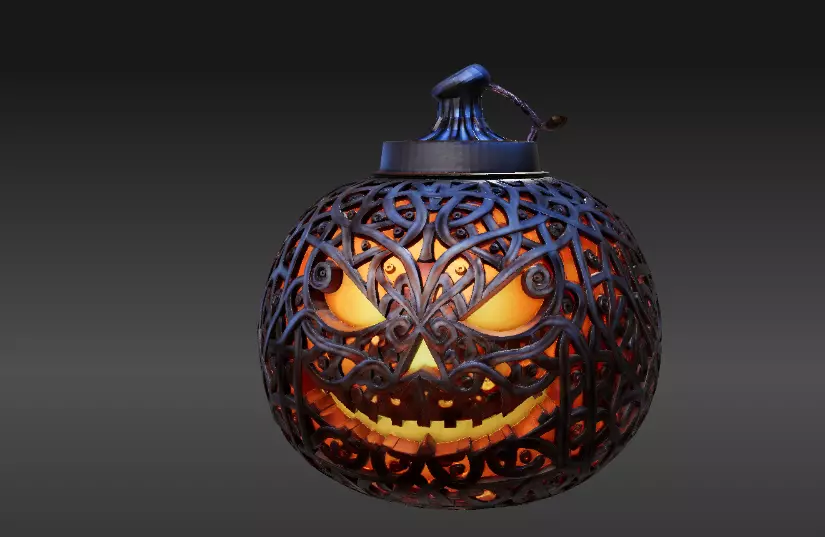 Twisted Vine Jack-o-Lantern Lantern 3D Print Model Carved 3D print model_4
