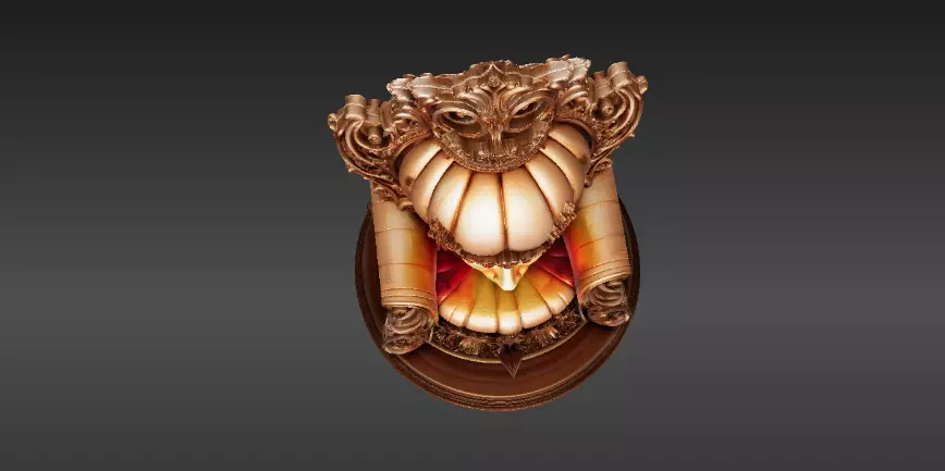 Royal Pumpkin Throne Lantern 3D Print Model Ornate Carved  3D print model_8