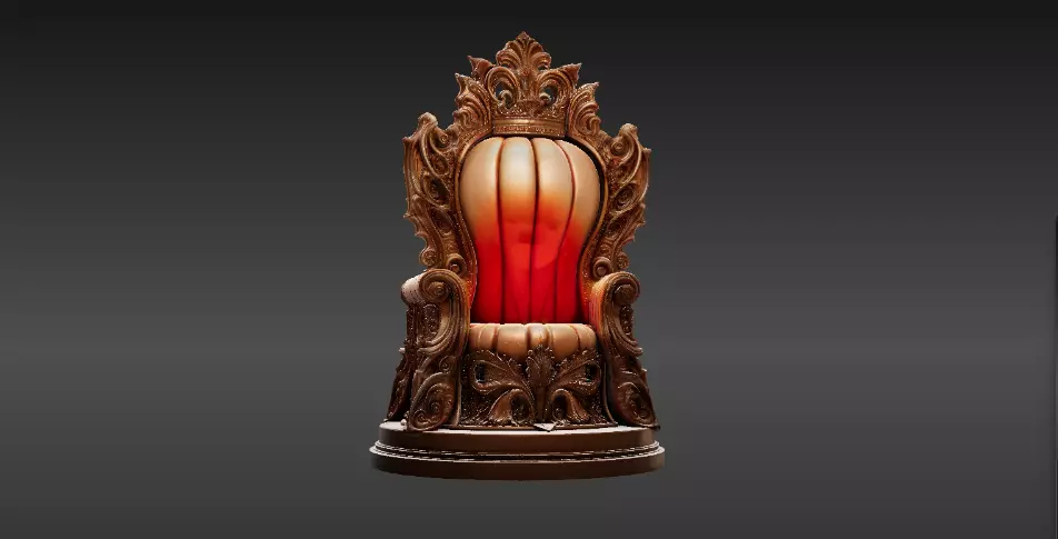 Royal Pumpkin Throne Lantern 3D Print Model Ornate Carved  3D print model_4