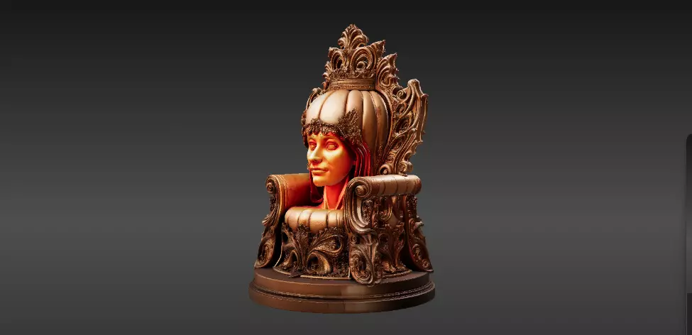 Royal Pumpkin Throne Lantern 3D Print Model Ornate Carved  3D print model_5