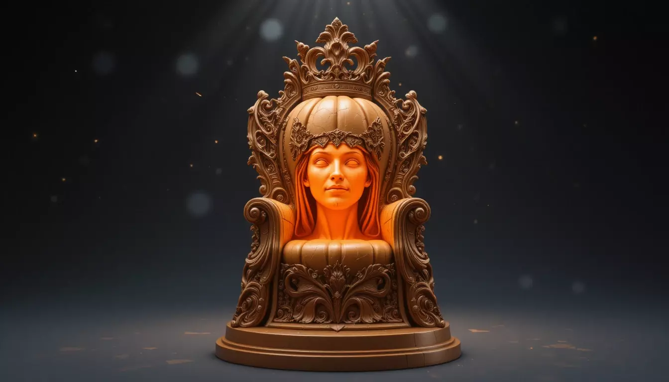 Royal Pumpkin Throne Lantern 3D Print Model Ornate Carved  3D print model_0