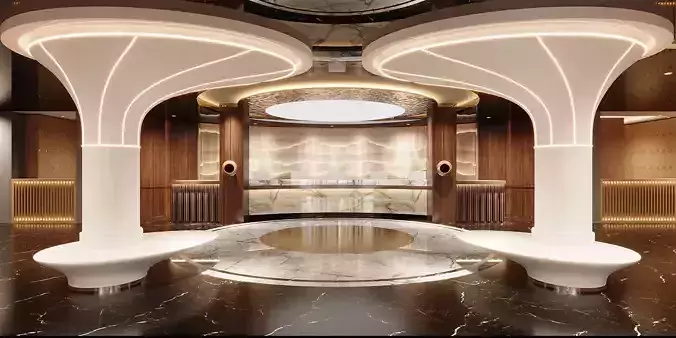 Light-Luxury Spa Lobby with Reception