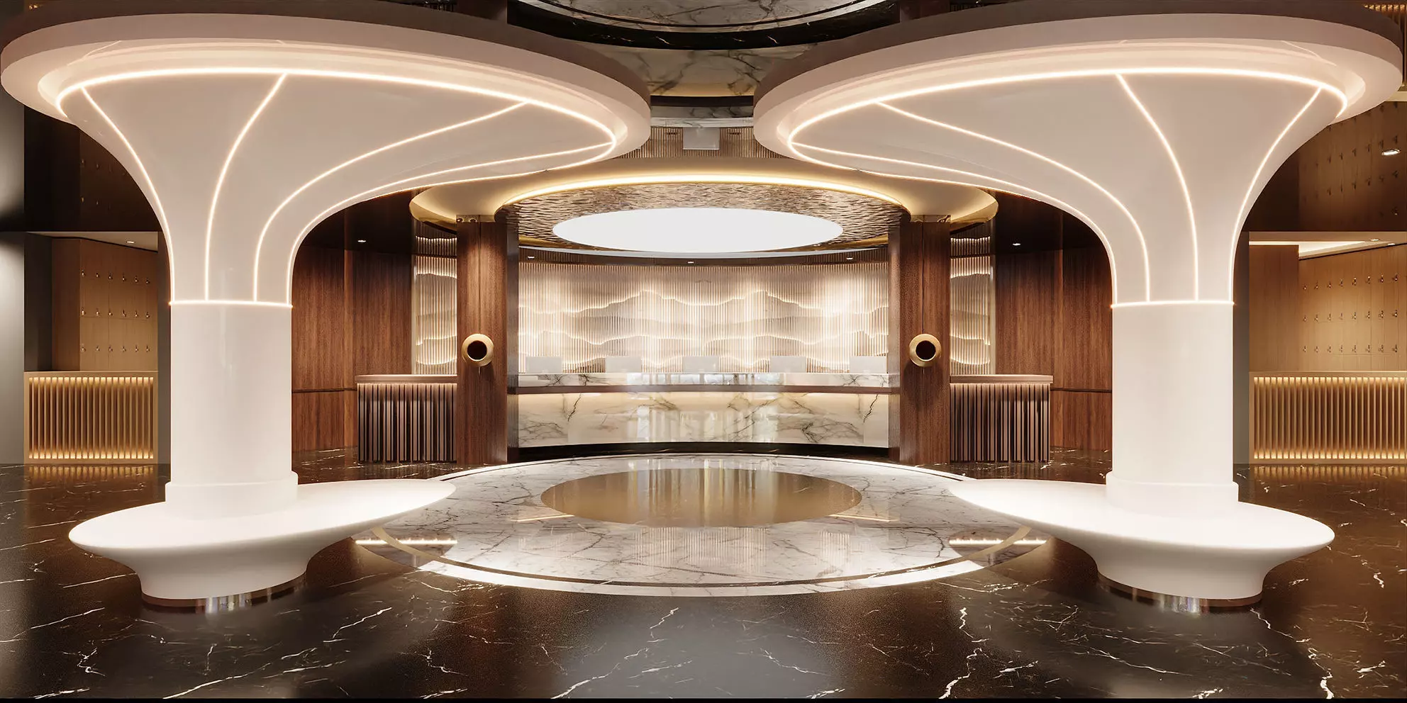 Light-Luxury Spa Lobby with Reception 3D model