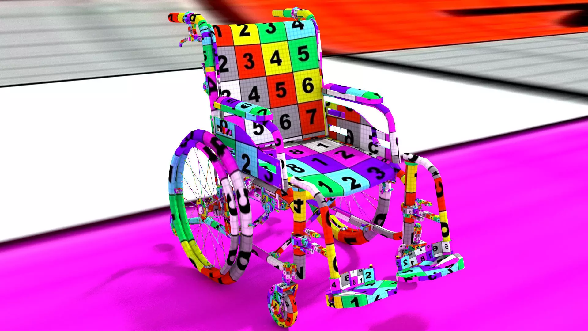 laos Wheelchair 3D model_14