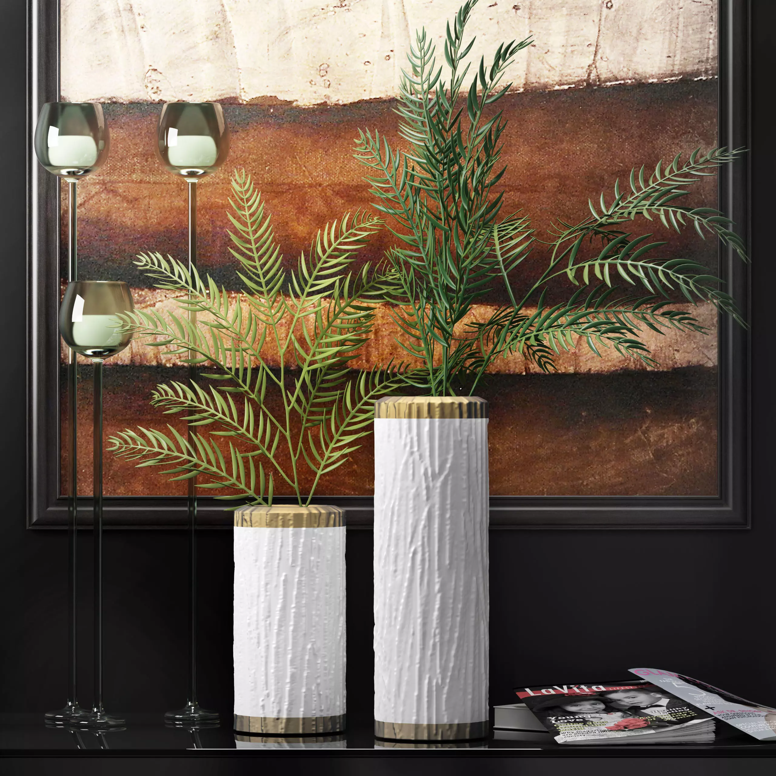 Decorative vase set 3D model