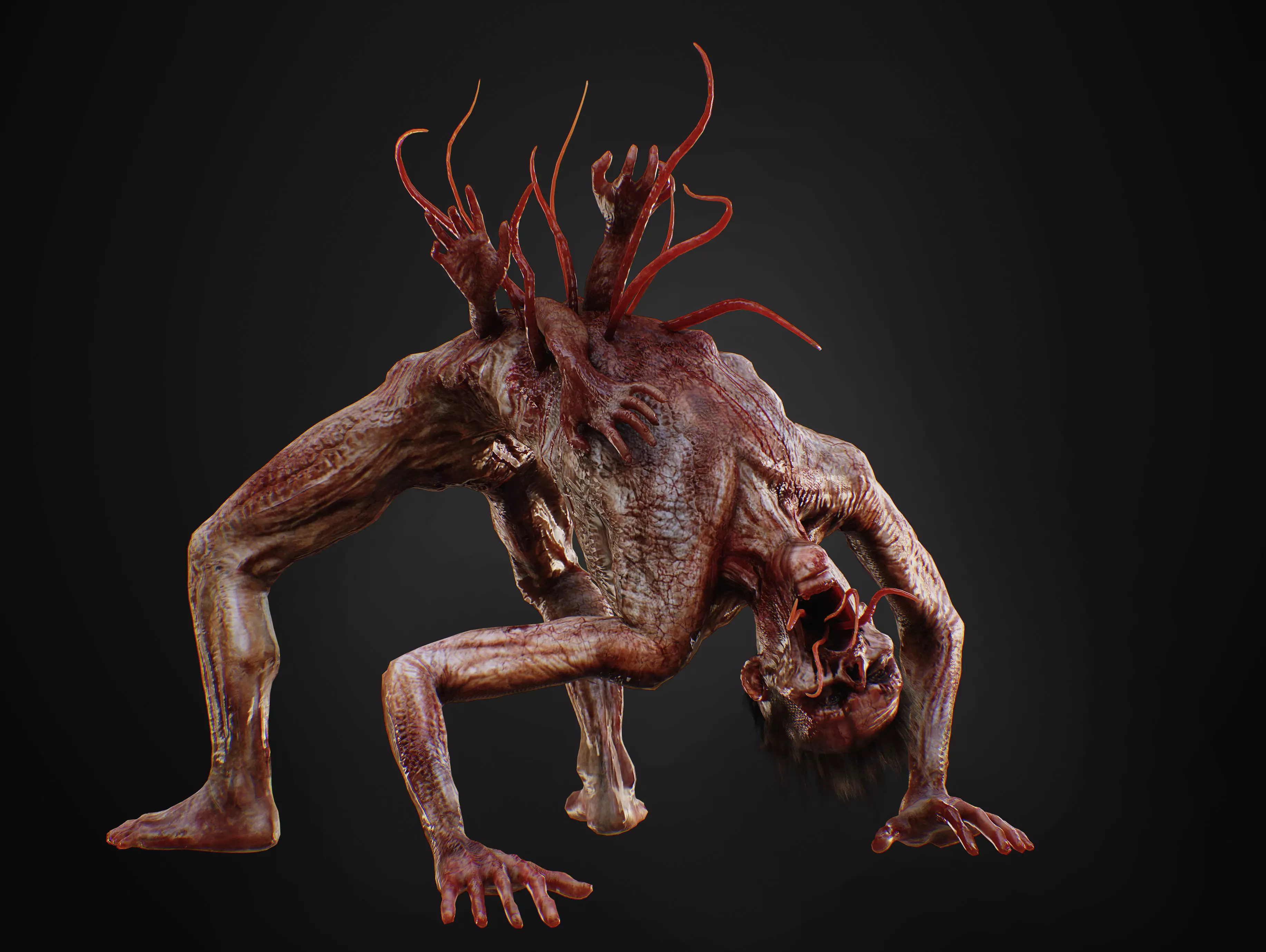 Mutated Infected Creature Low-poly 3D model_9