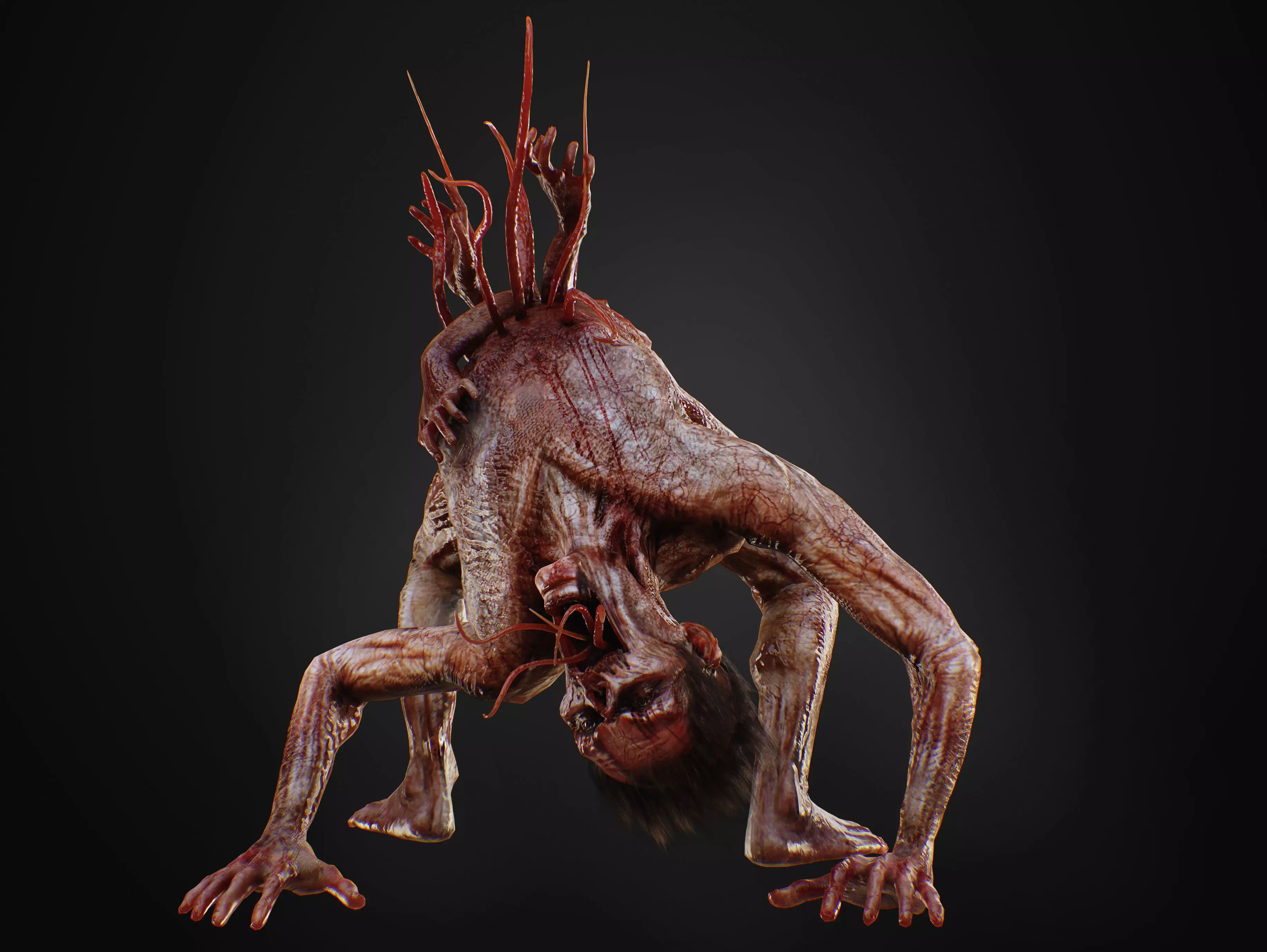 Mutated Infected Creature Low-poly 3D model_2