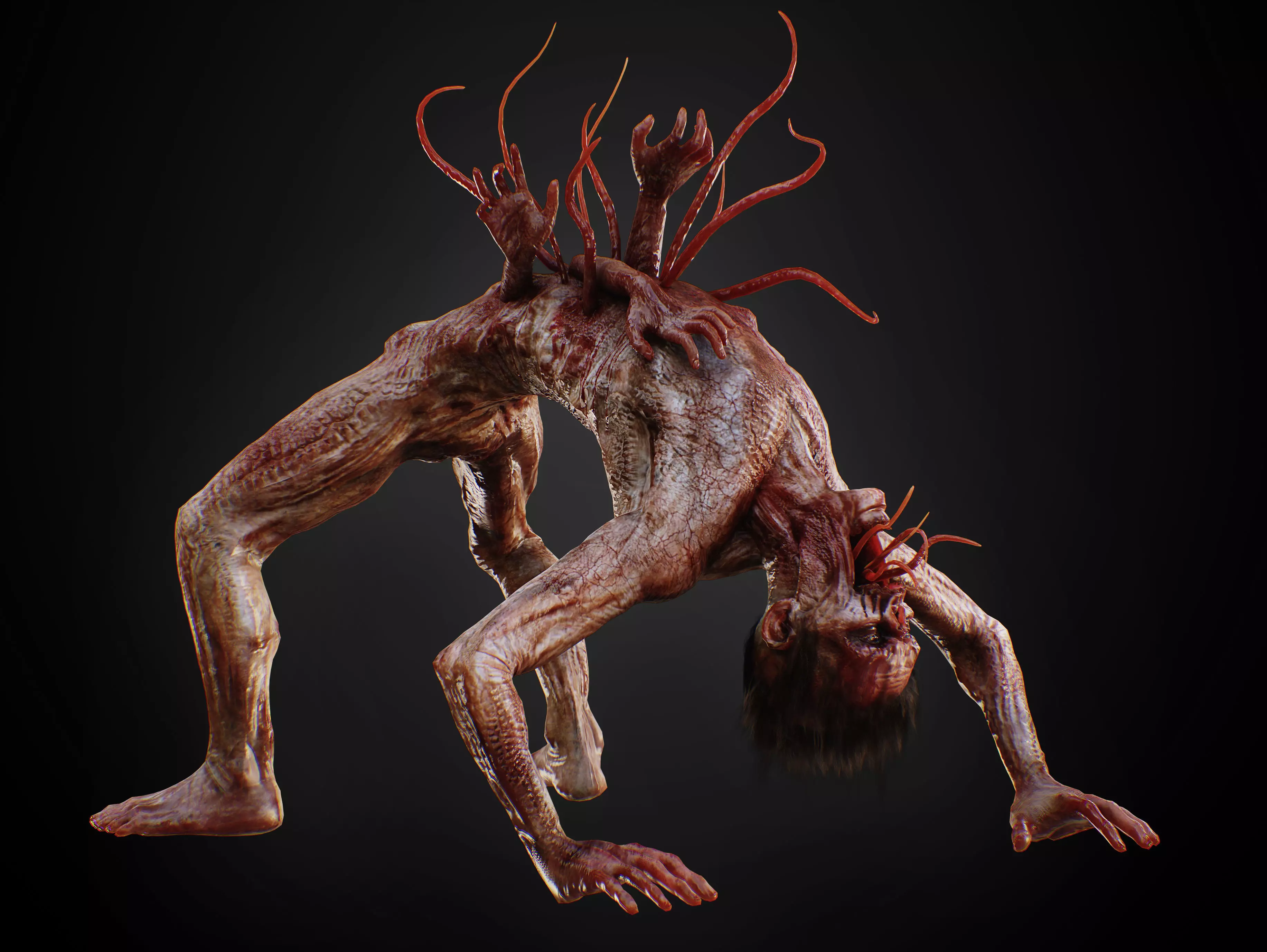 Mutated Infected Creature Low-poly 3D model_0