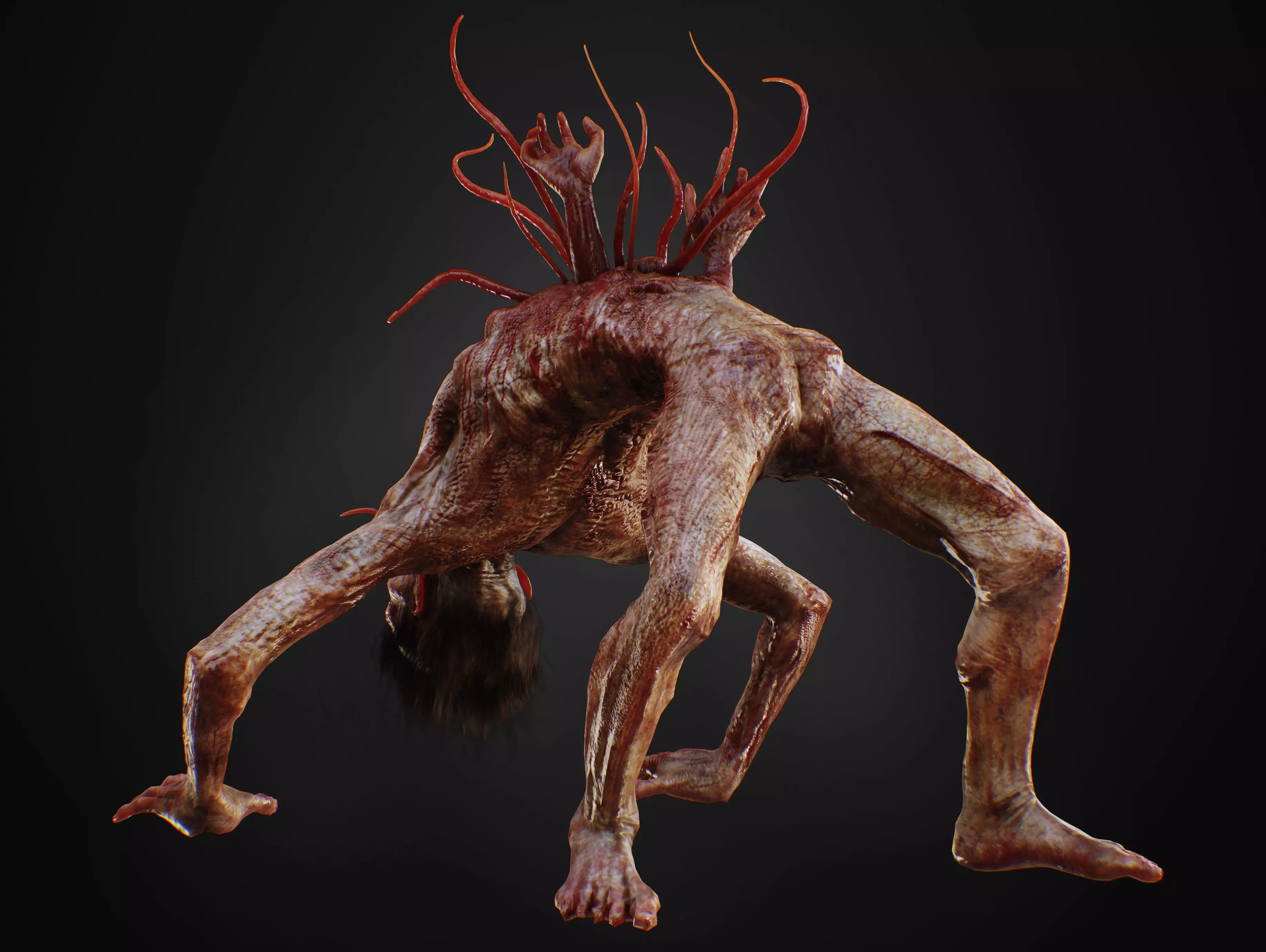 Mutated Infected Creature Low-poly 3D model_6