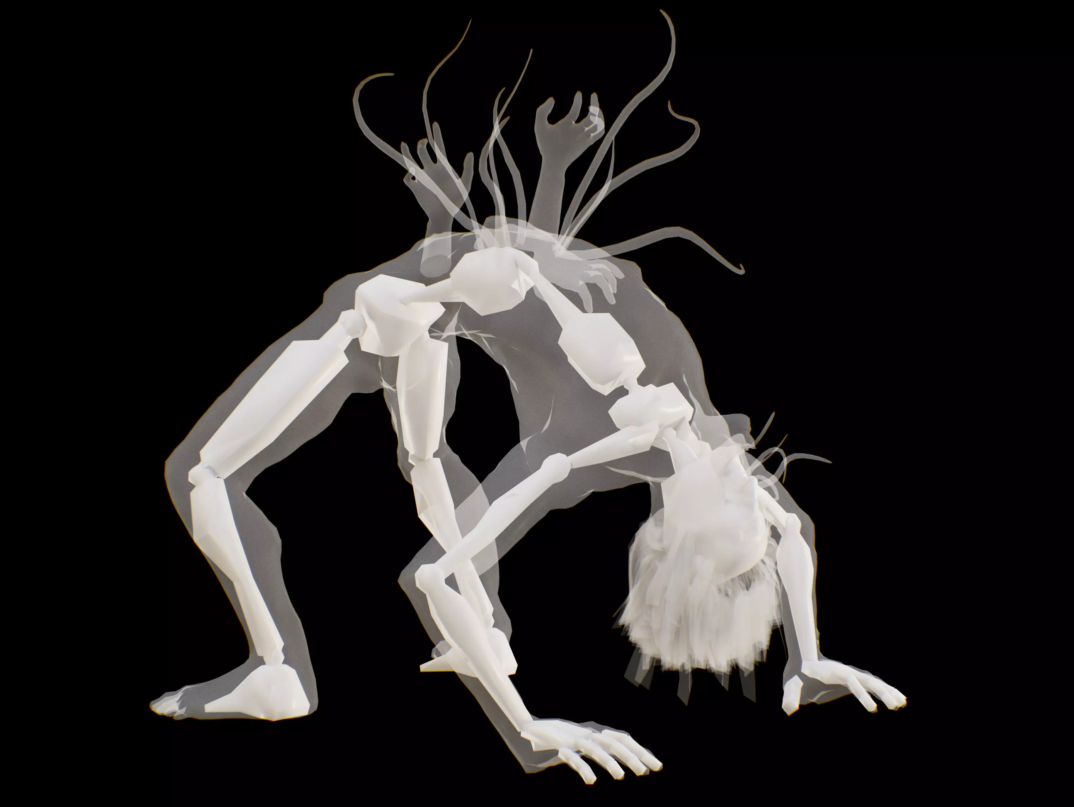 Mutated Infected Creature Low-poly 3D model_13