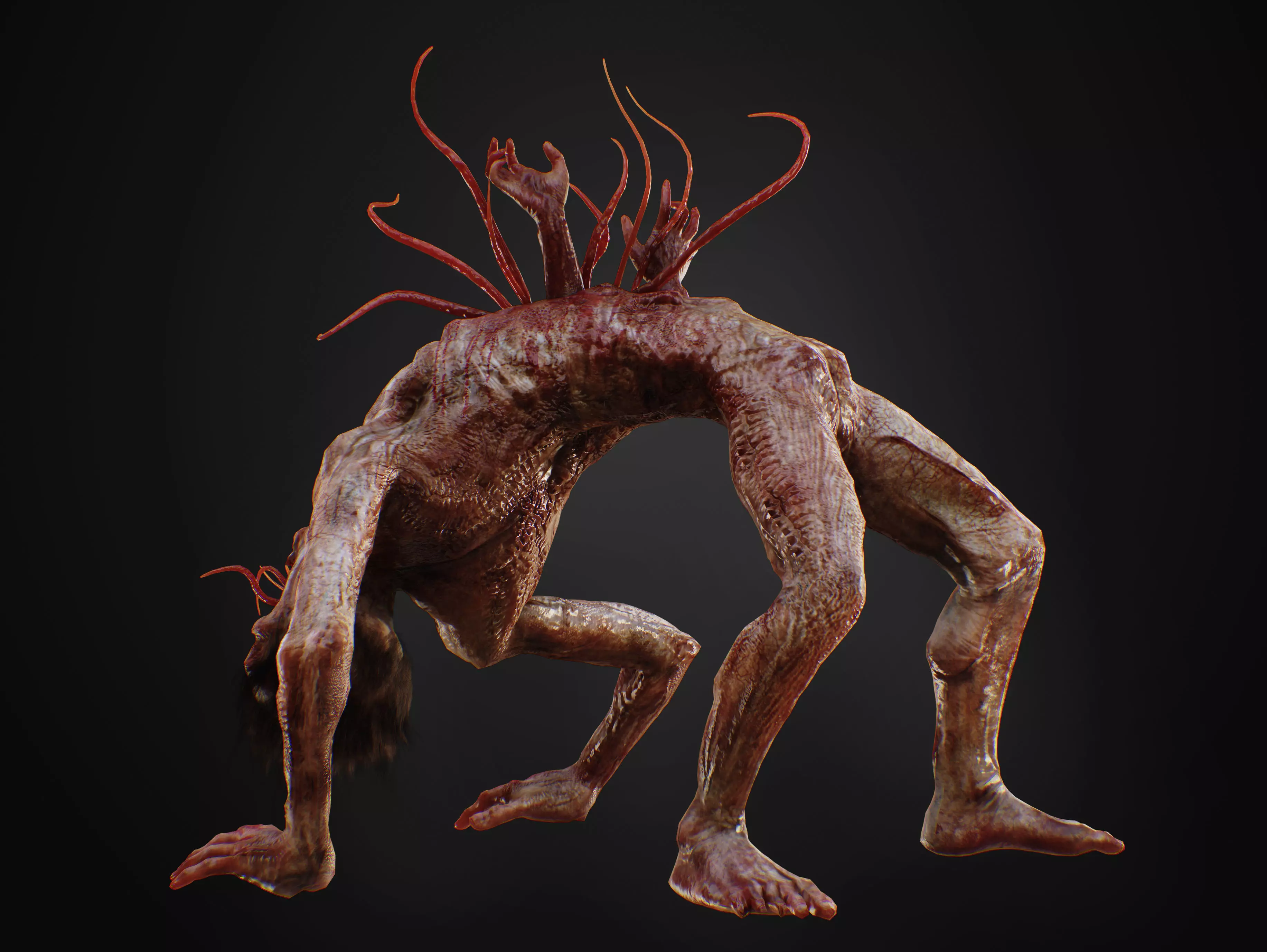 Mutated Infected Creature Low-poly 3D model_10