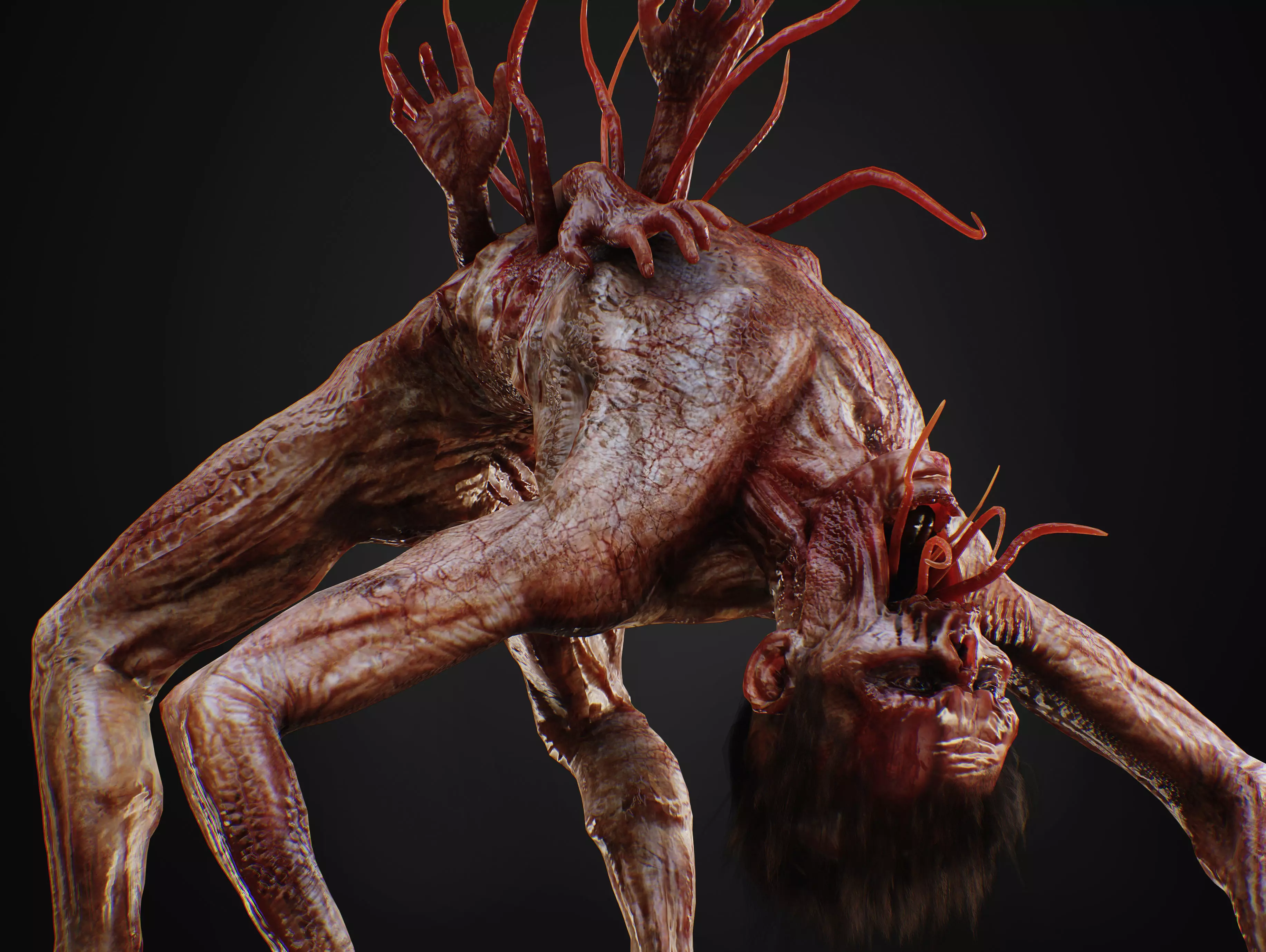 Mutated Infected Creature Low-poly 3D model_8