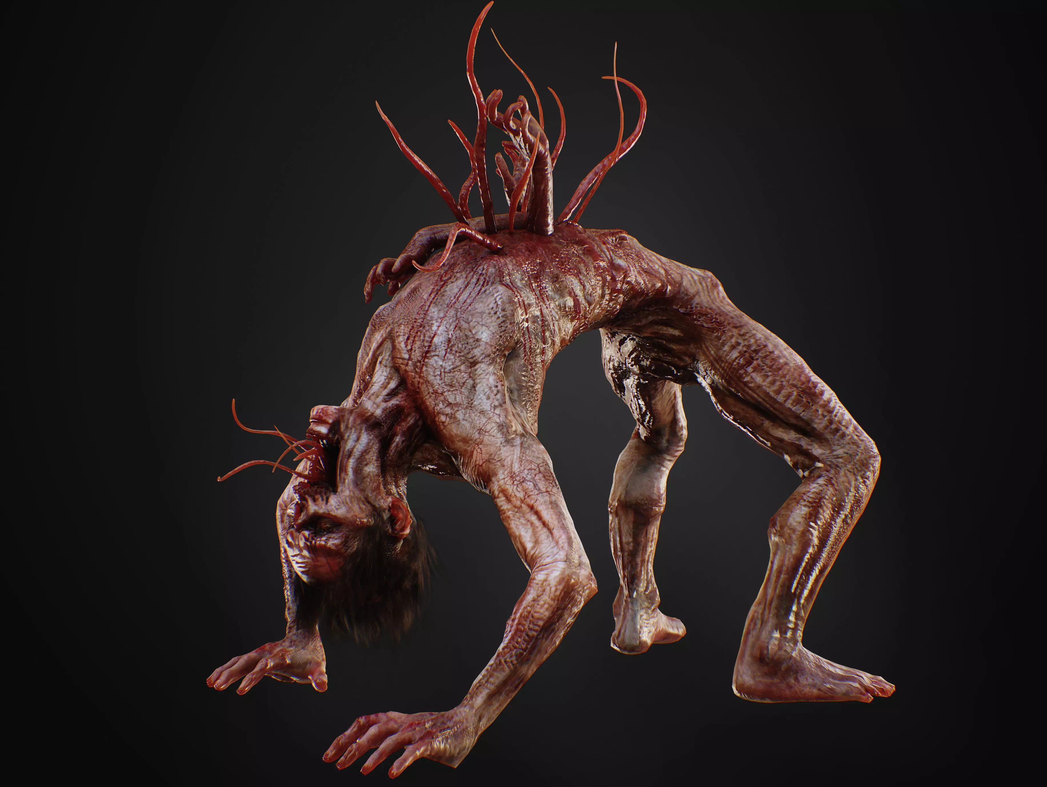 Mutated Infected Creature Low-poly 3D model_7