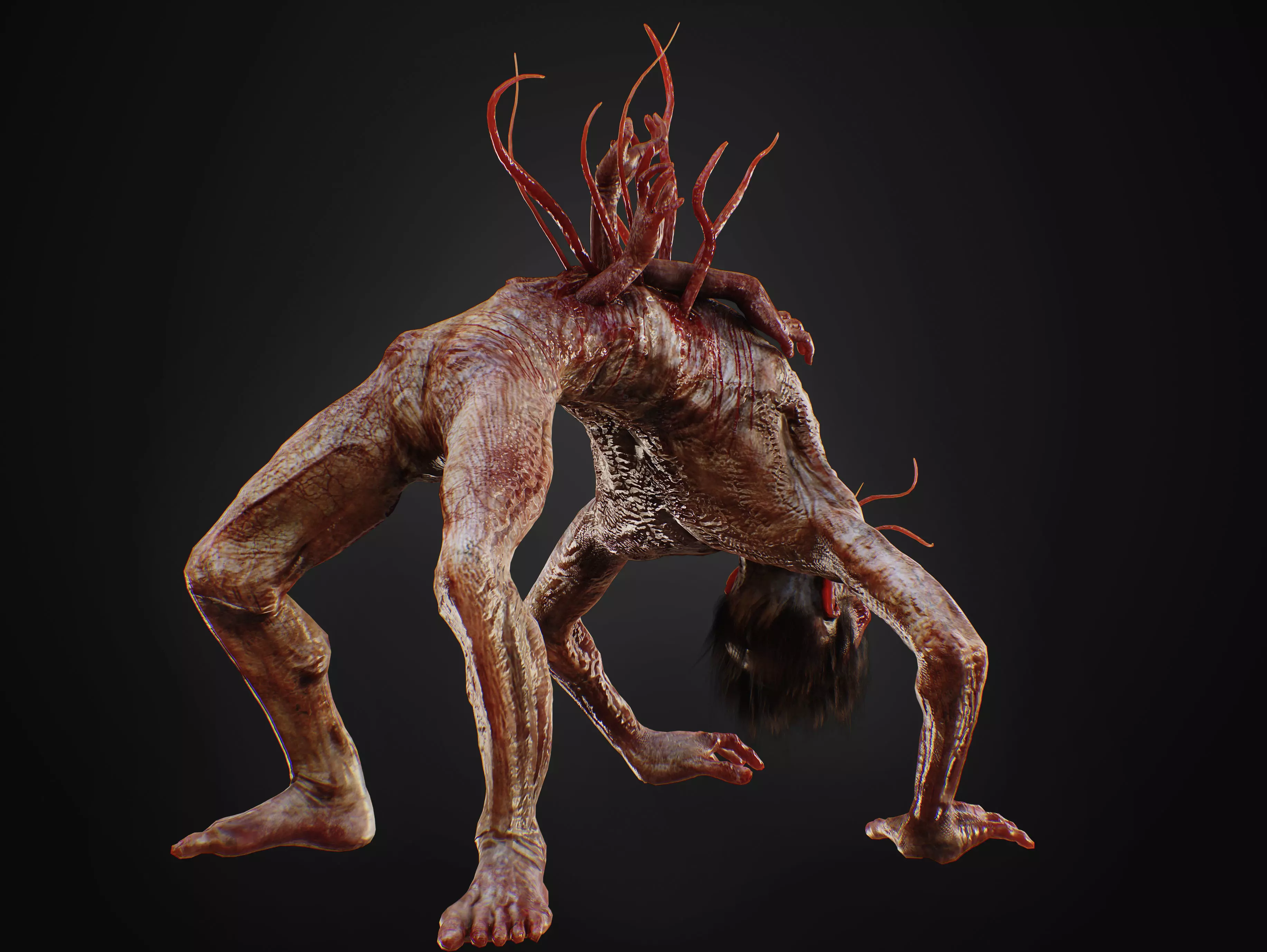 Mutated Infected Creature Low-poly 3D model_3