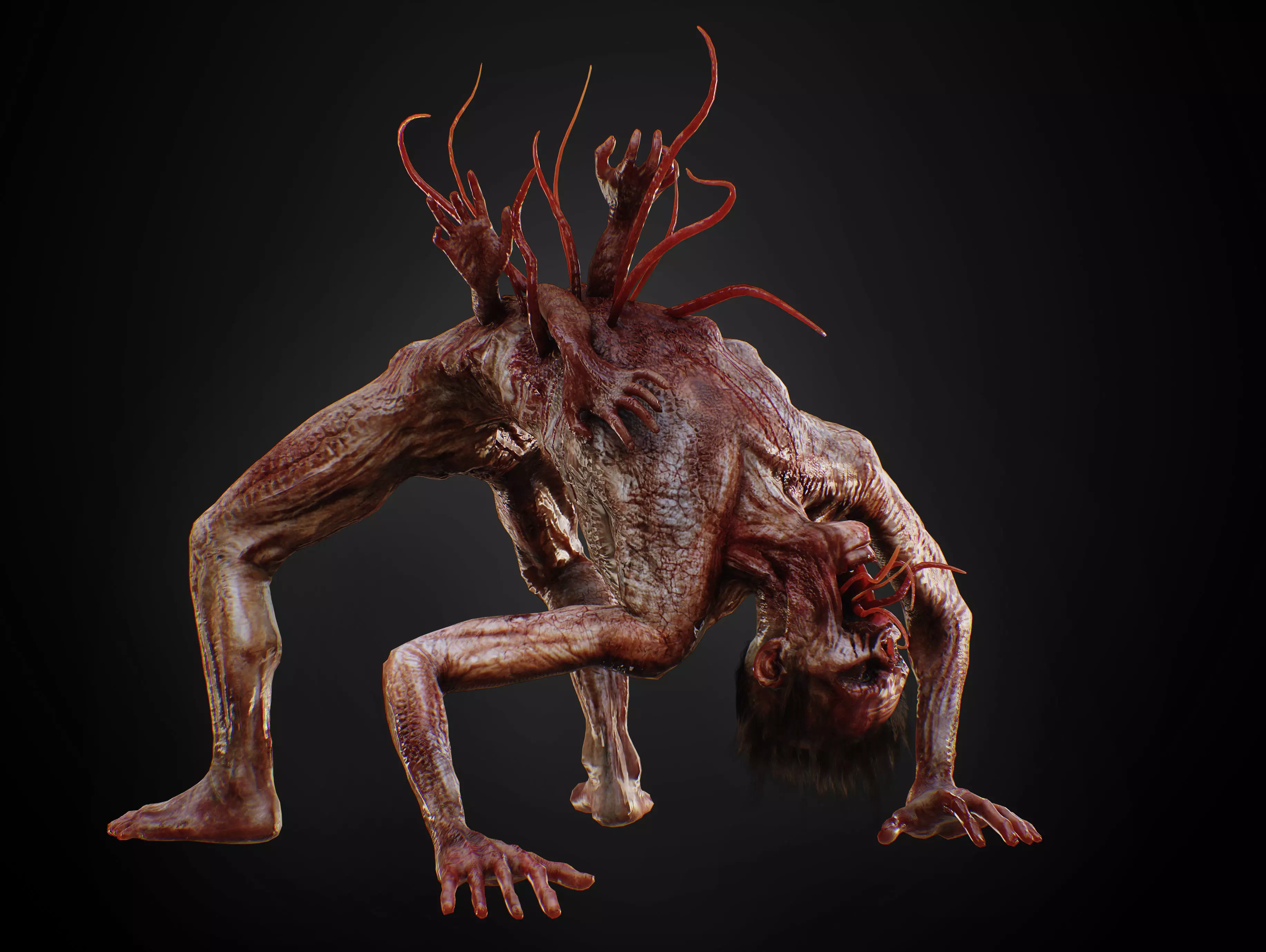 Mutated Infected Creature Low-poly 3D model_5