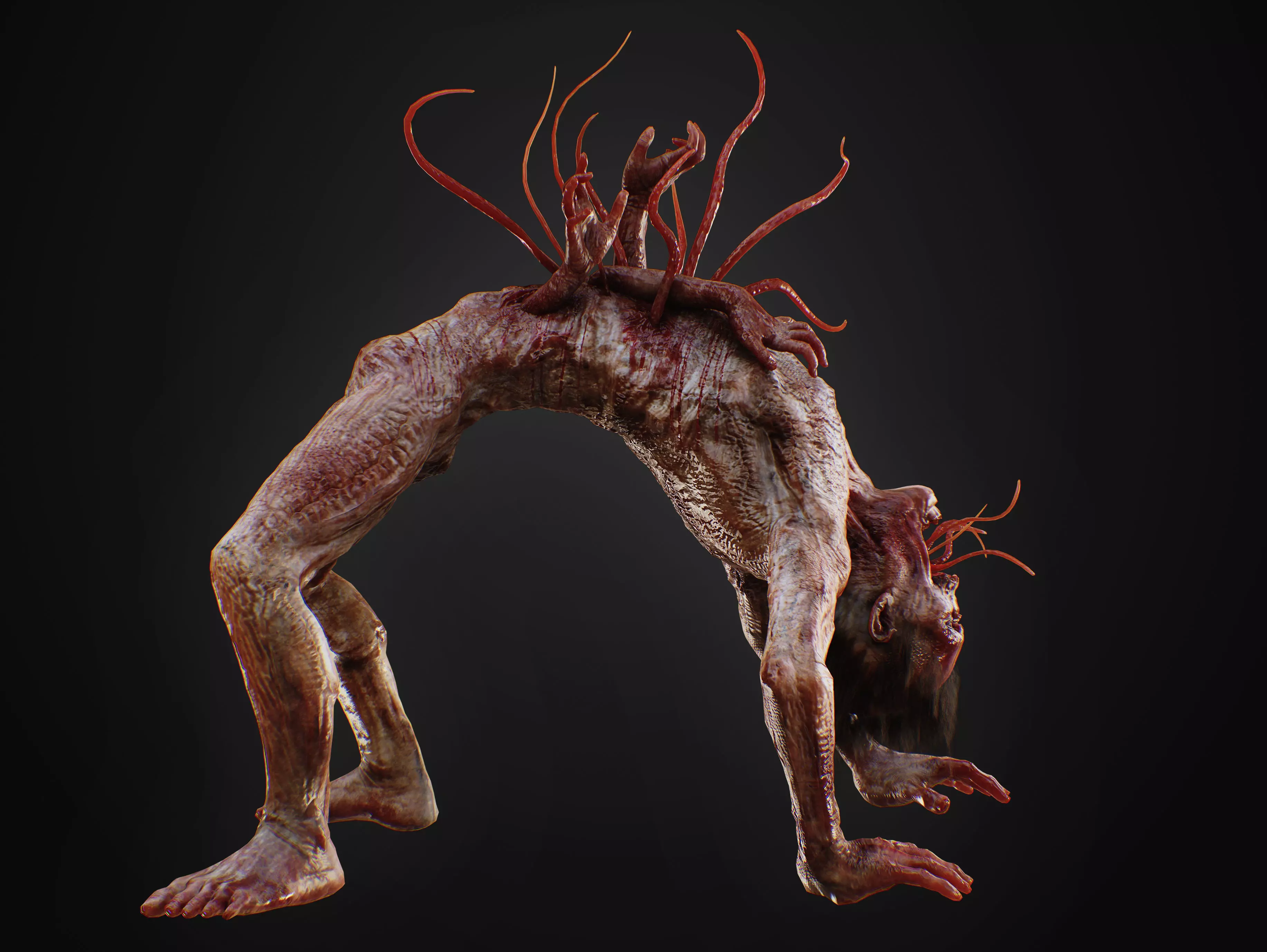Mutated Infected Creature Low-poly 3D model_4