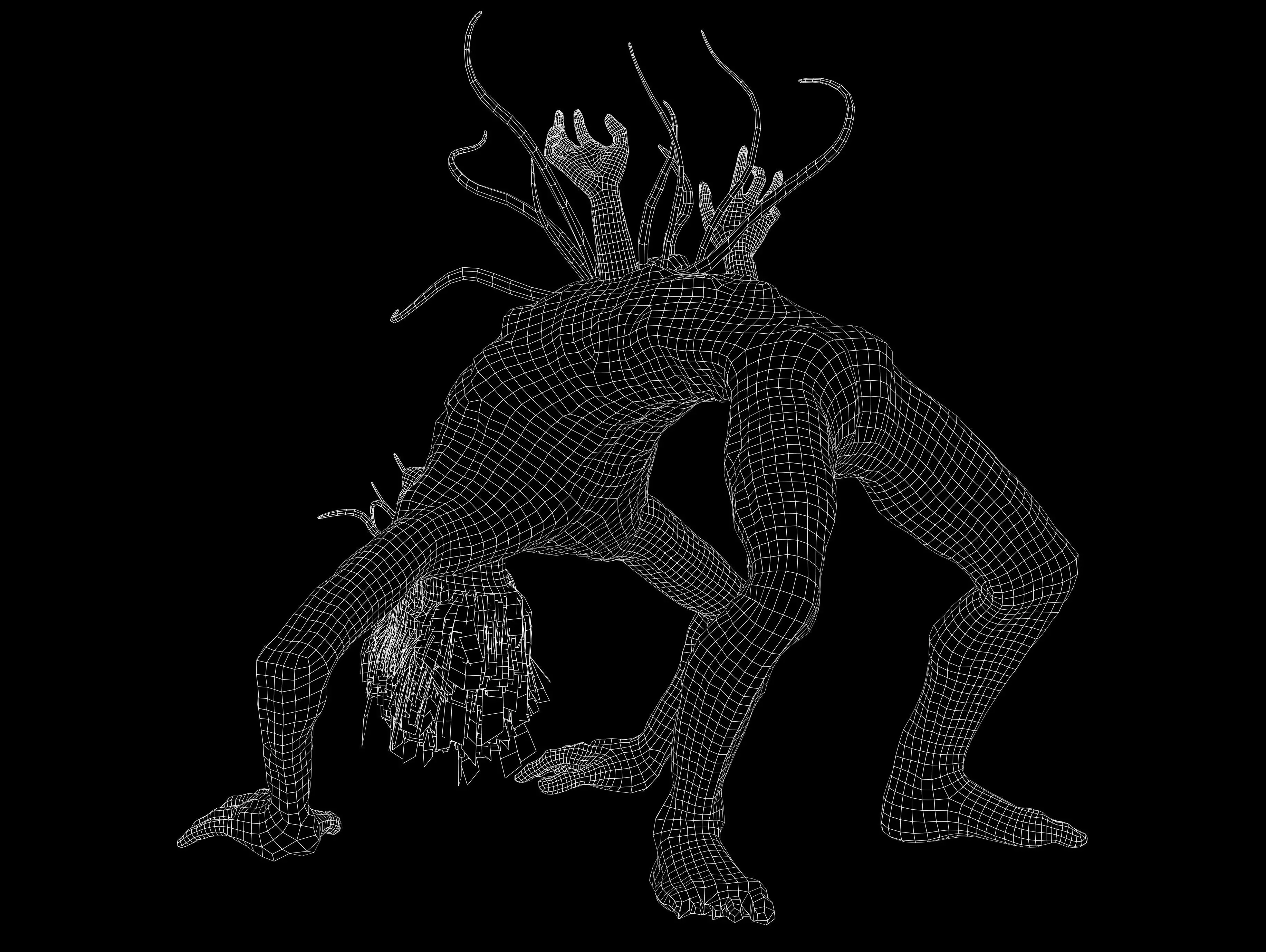 Mutated Infected Creature Low-poly 3D model_12