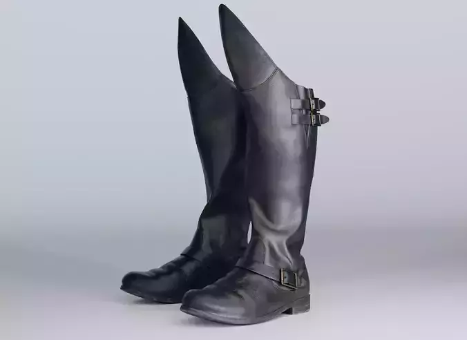 Game-Ready Black Leather Knee-High Boots