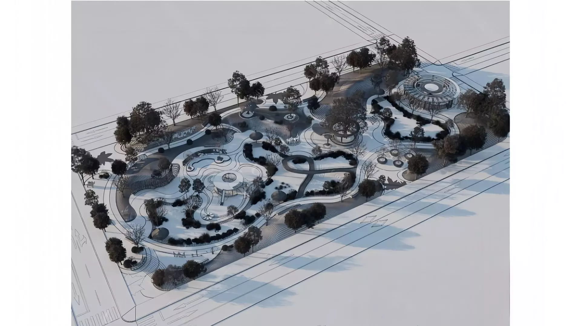 Landscape Park Low-poly 3D model_5