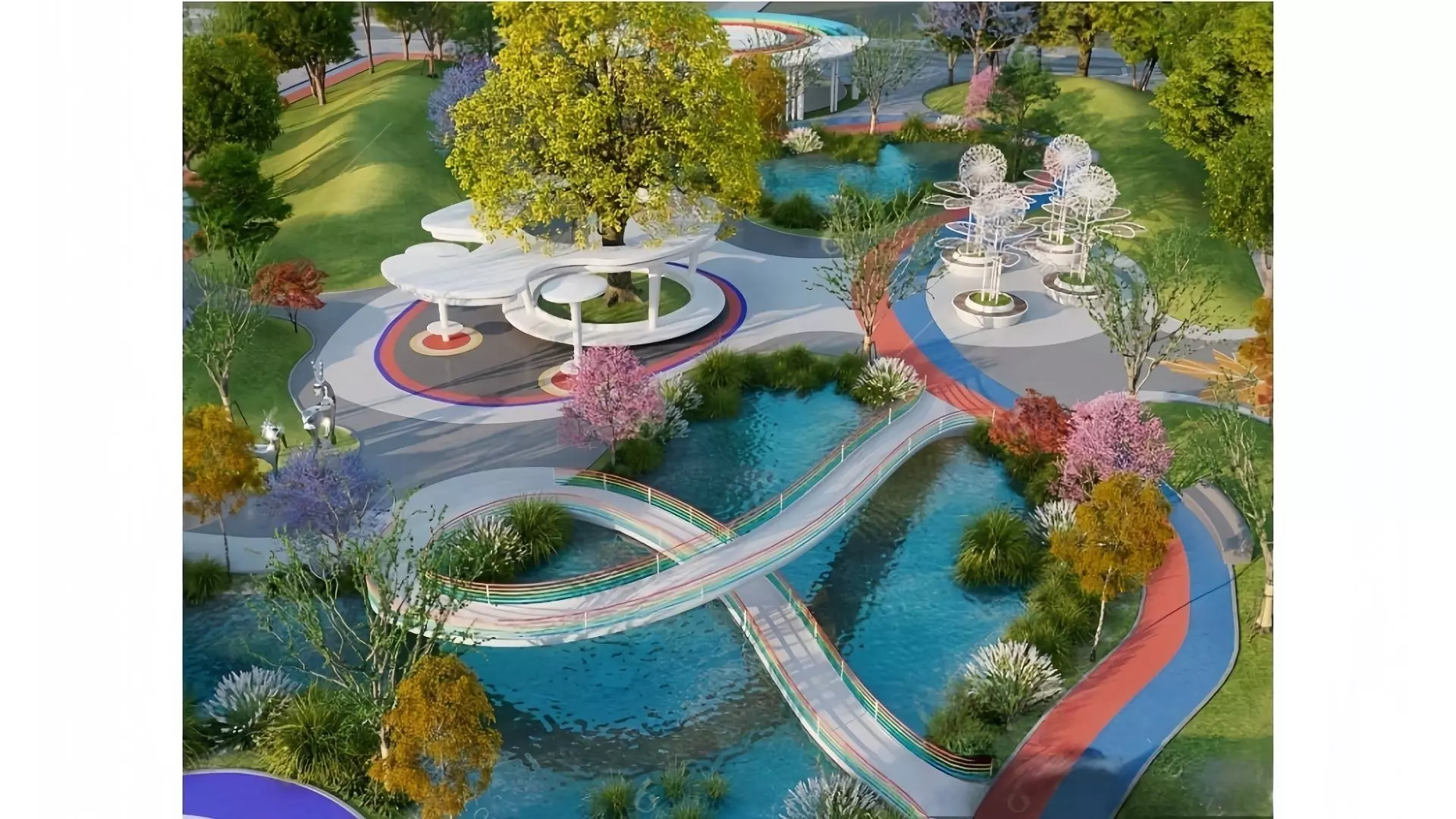 Landscape Park Low-poly 3D model_3