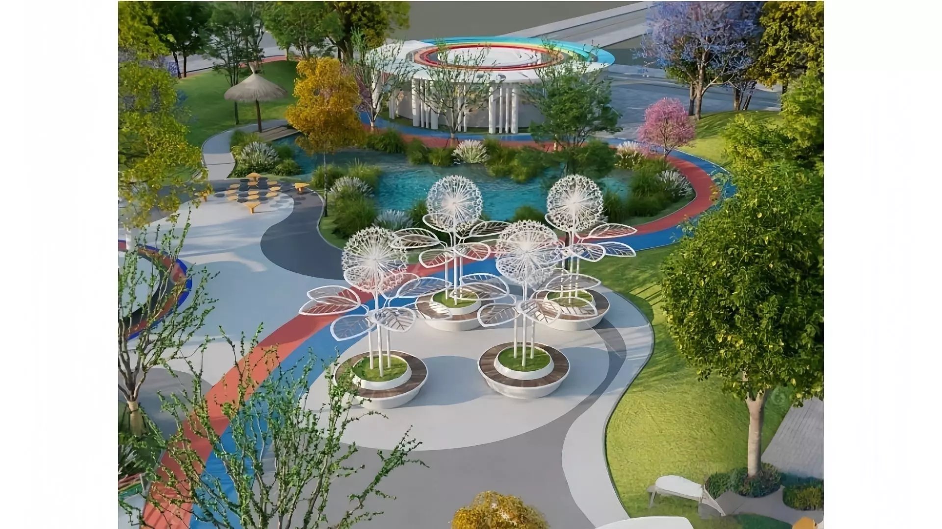 Landscape Park Low-poly 3D model_4