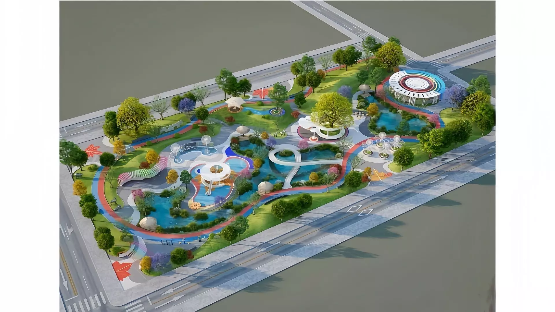 Landscape Park Low-poly 3D model_0