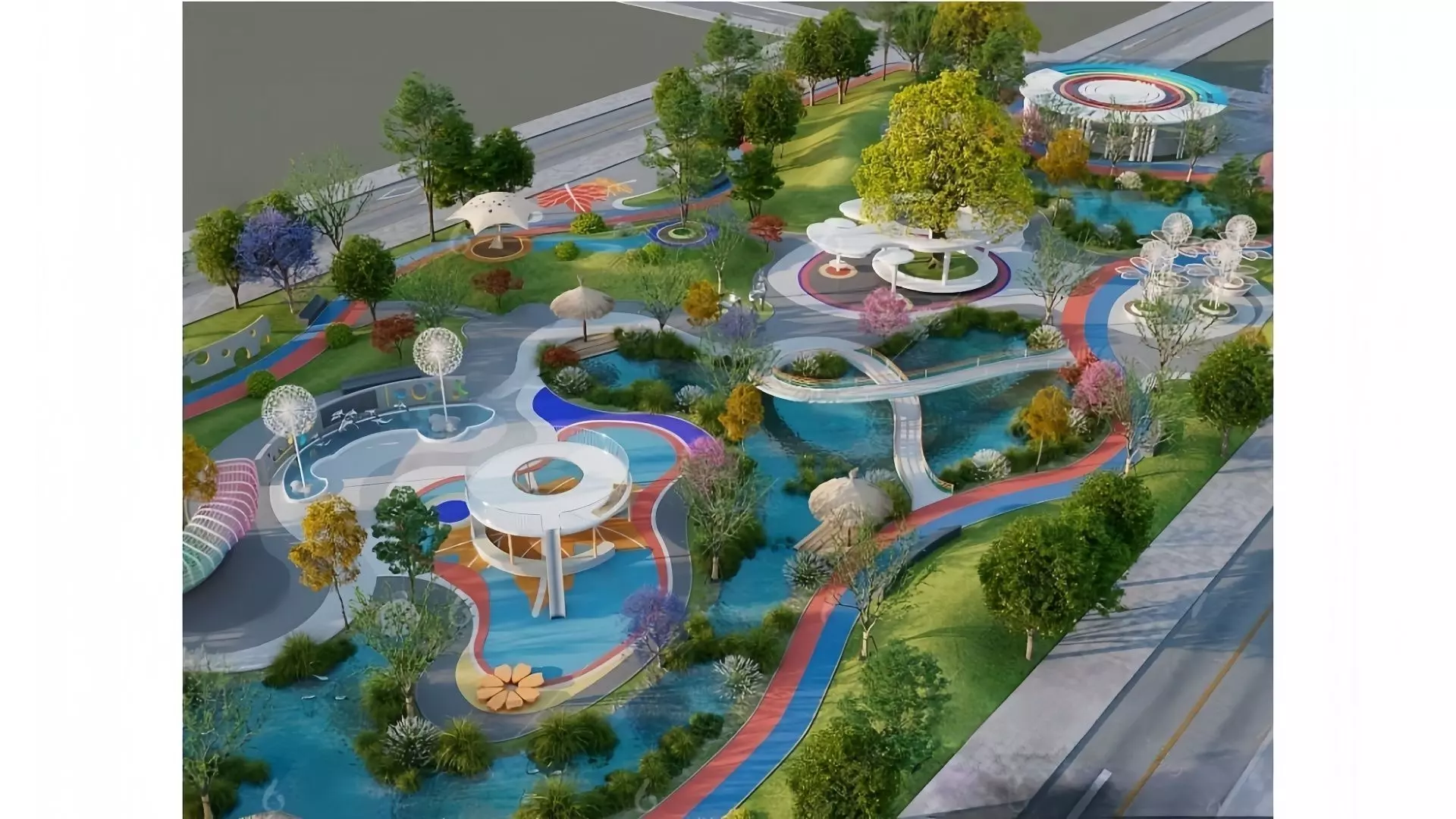 Landscape Park Low-poly 3D model_2