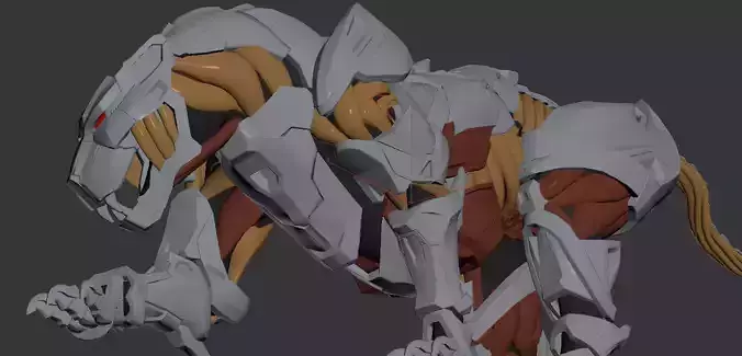 Machine Leopard    mecha  Future Mecha Low-poly 3D model Machine Leopard    mecha  Future Mecha Low-poly 3D model