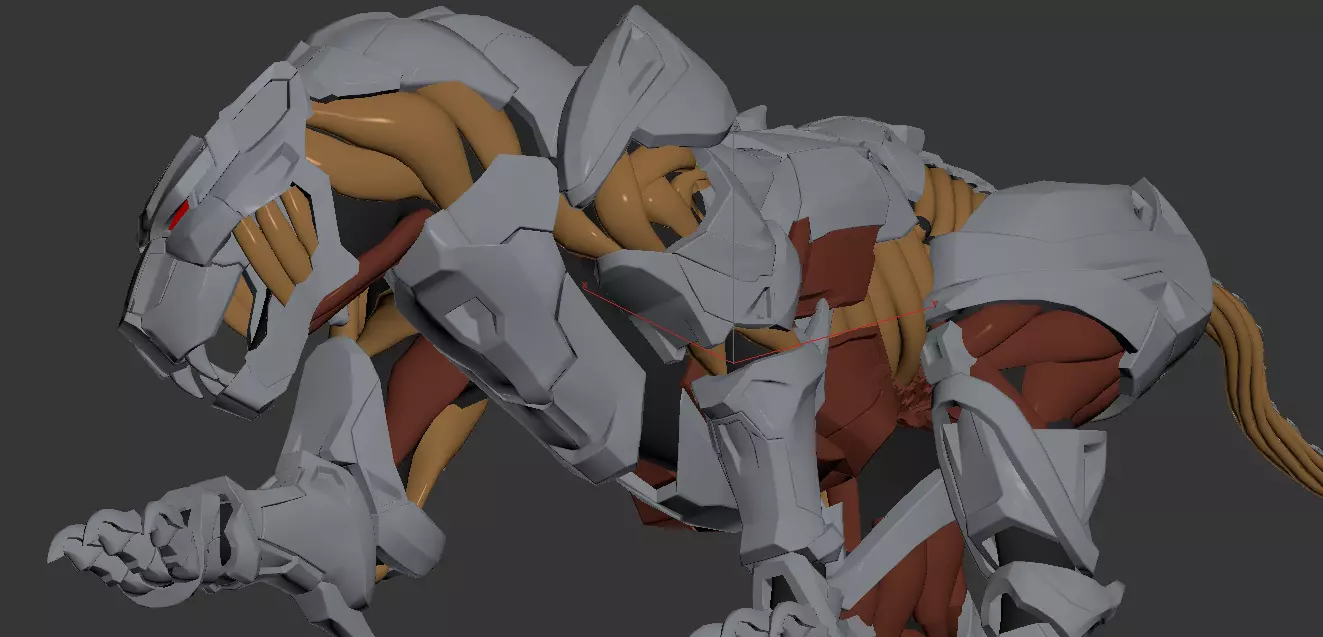 Machine Leopard    mecha  Future Mecha Low-poly 3D model_0