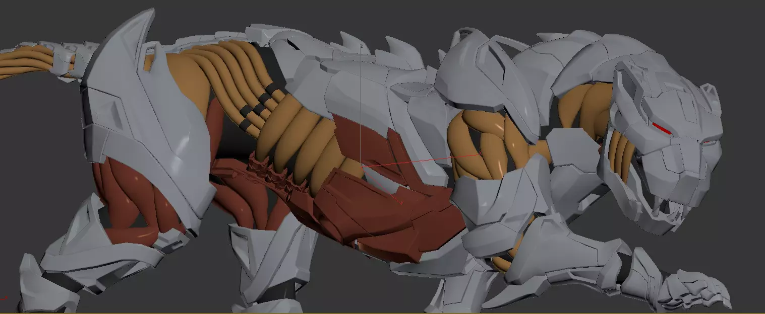 Machine Leopard    mecha  Future Mecha Low-poly 3D model_2