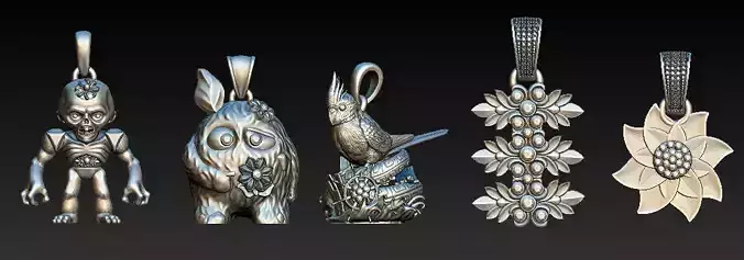 Fantasy Creature  Floral Pendant Collection 