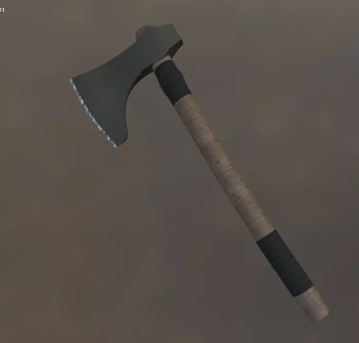 Viking Axe Low-poly 3D model_1