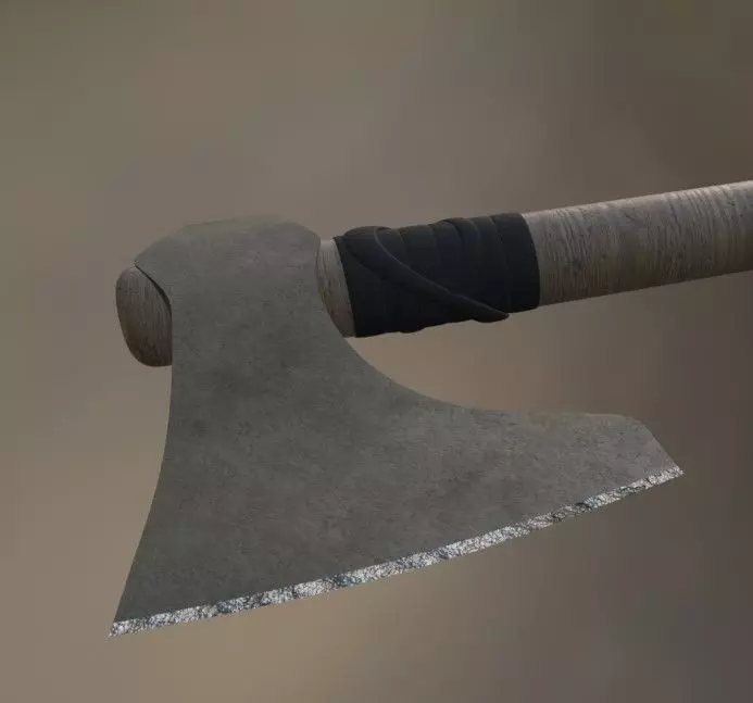 Viking Axe Low-poly 3D model_8