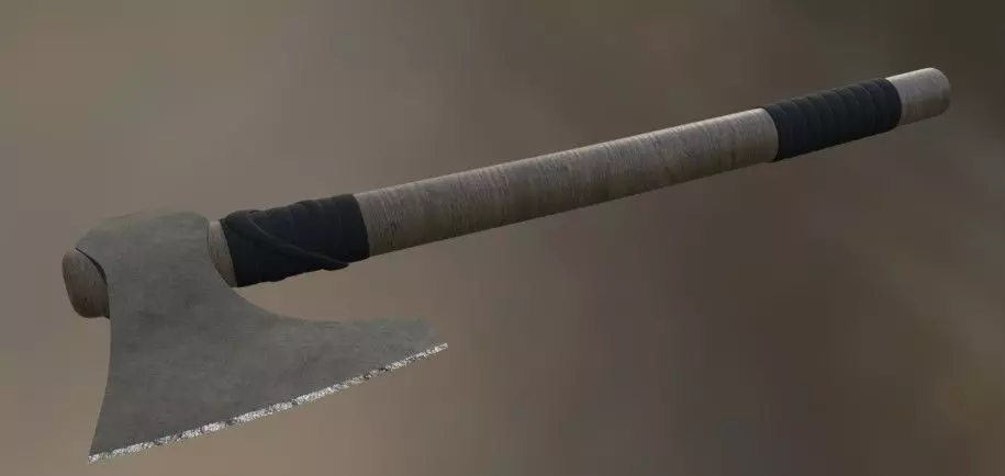 Viking Axe Low-poly 3D model_0