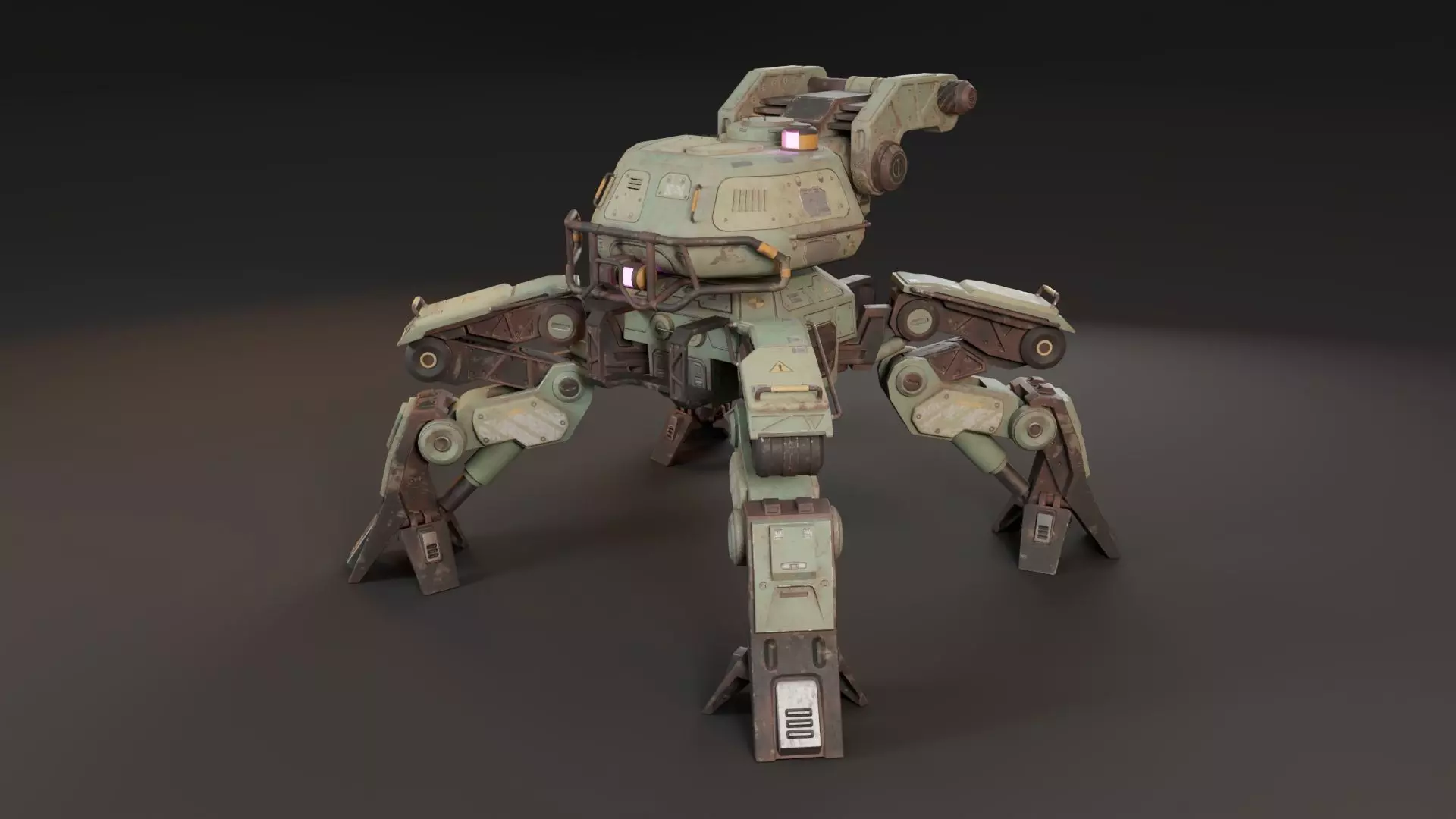 Bot Mite Low-poly 3D model_10