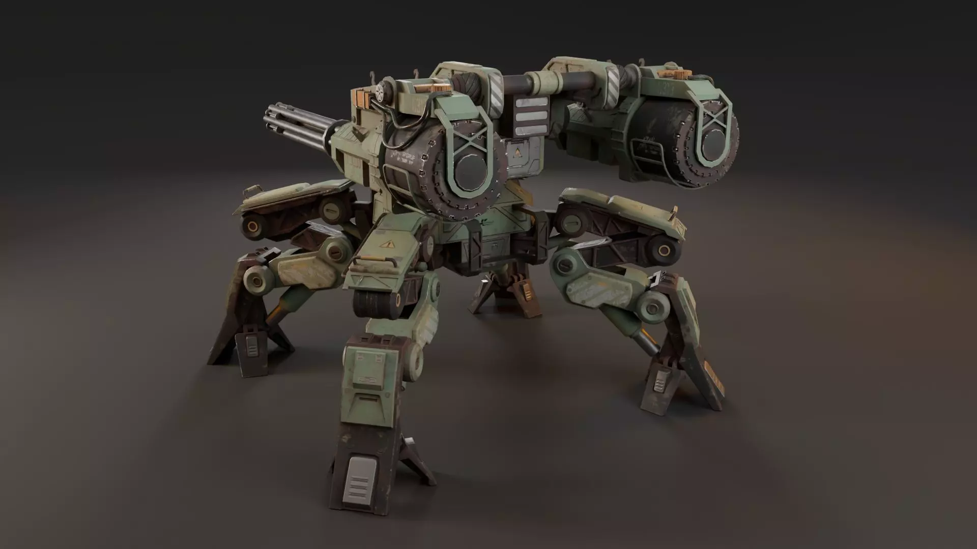 Bot Mite Low-poly 3D model_6