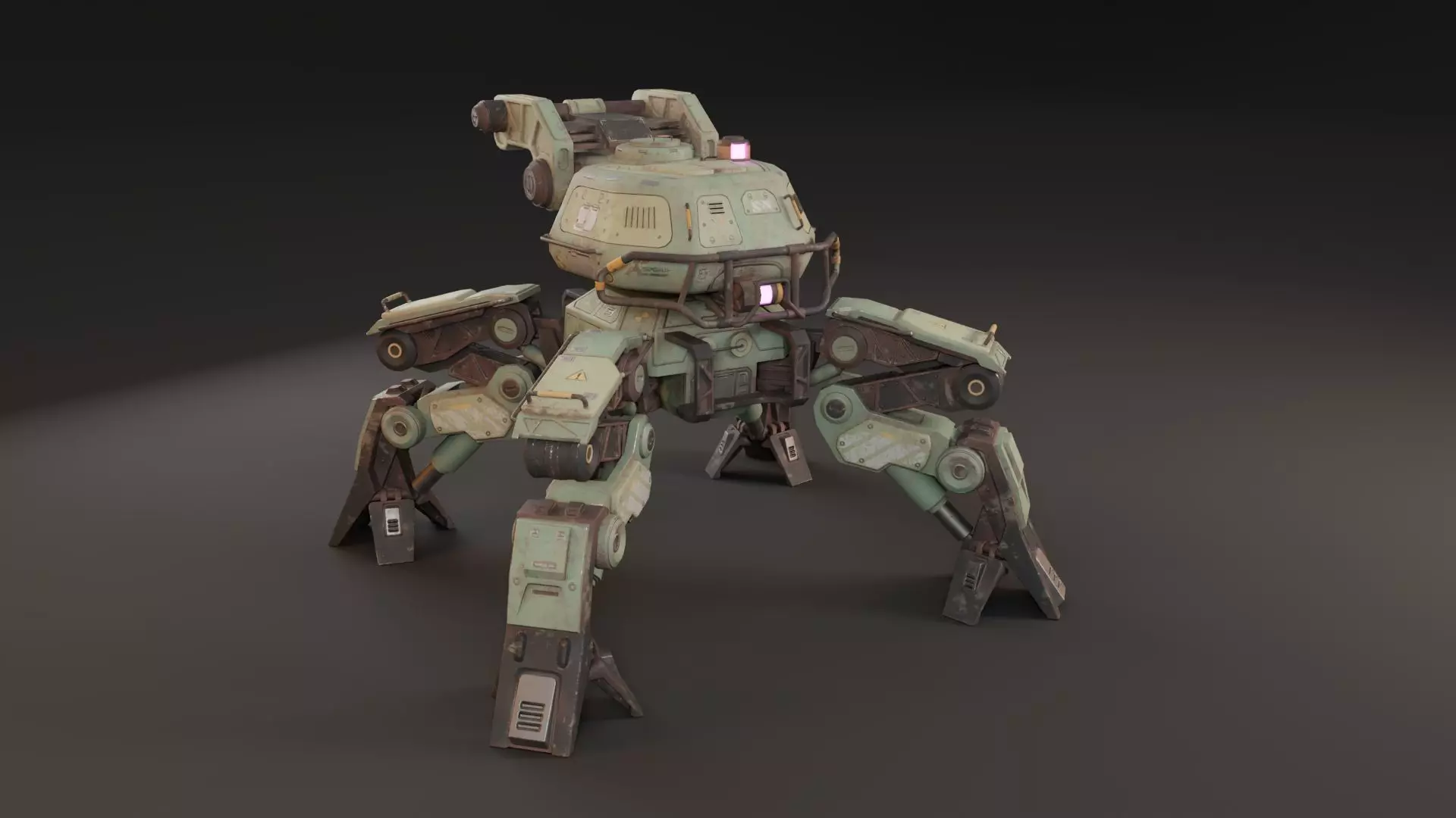 Bot Mite Low-poly 3D model_11