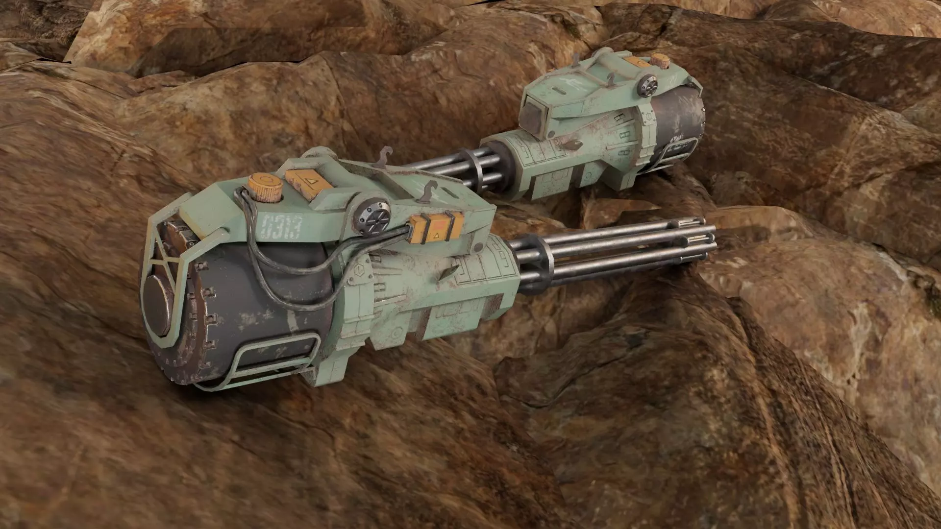 Bot Mite Low-poly 3D model_9