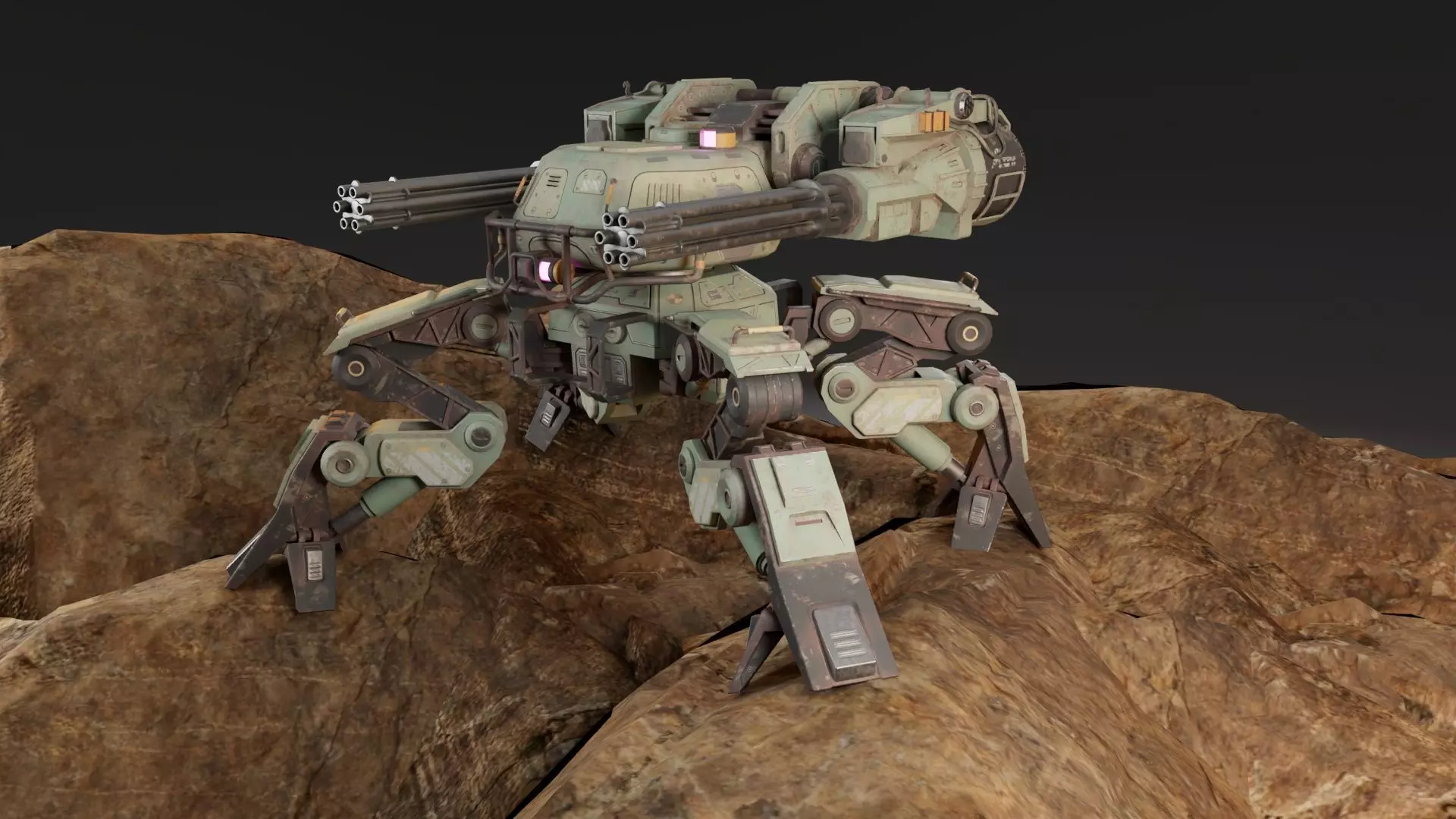 Bot Mite Low-poly 3D model_2