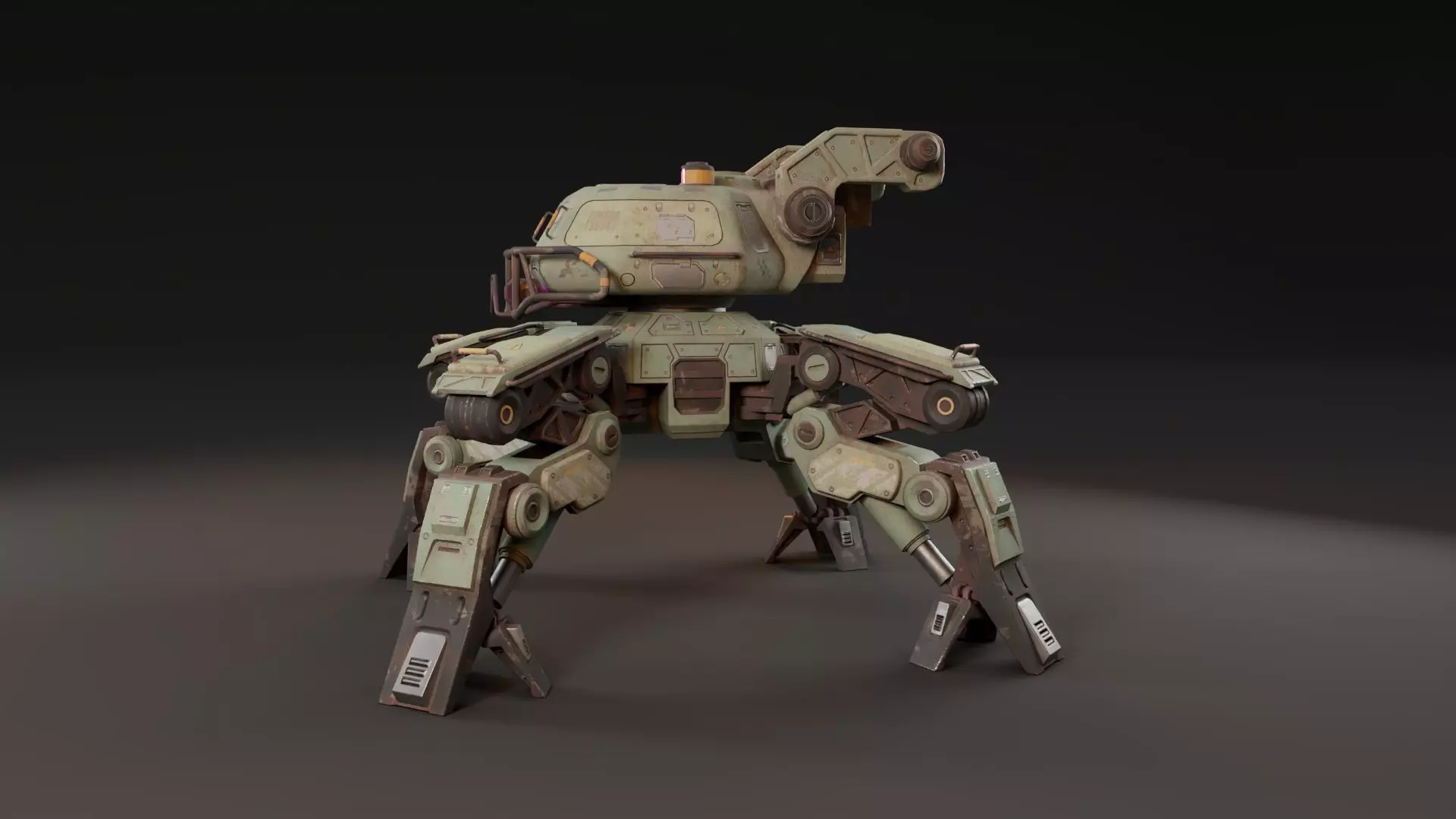 Bot Mite Low-poly 3D model_13