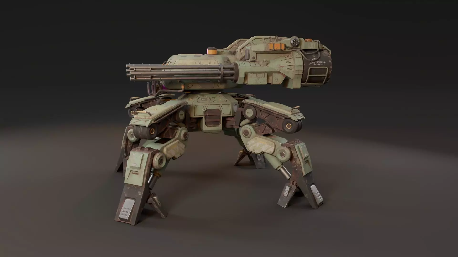 Bot Mite Low-poly 3D model_7