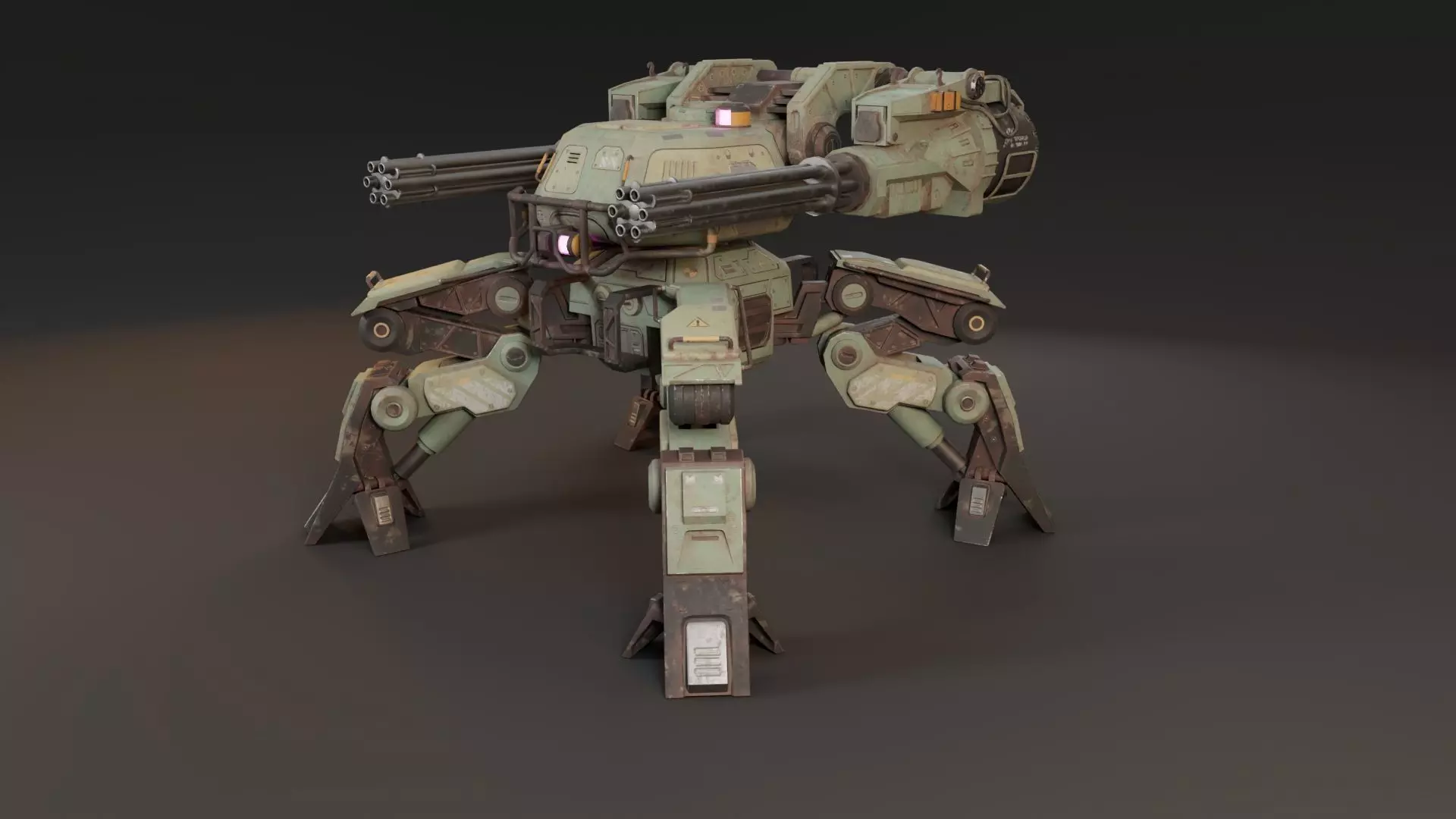 Bot Mite Low-poly 3D model_5