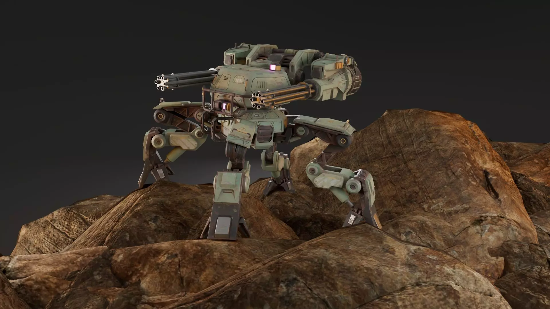 Bot Mite Low-poly 3D model_3