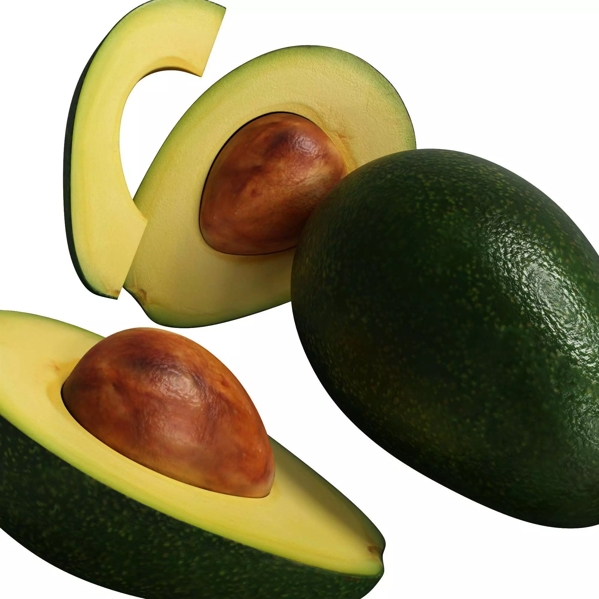 Avocado Low-poly 3D model_1