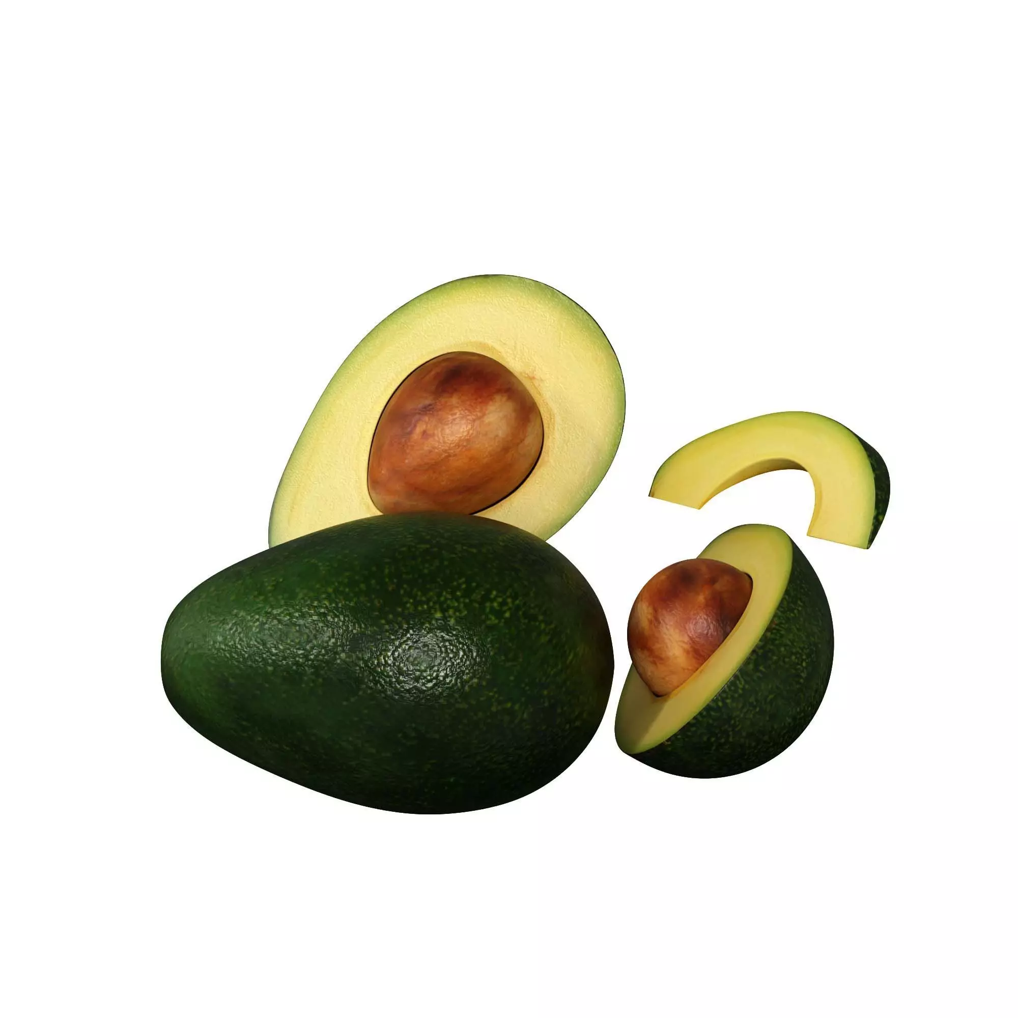 Avocado Low-poly 3D model_0