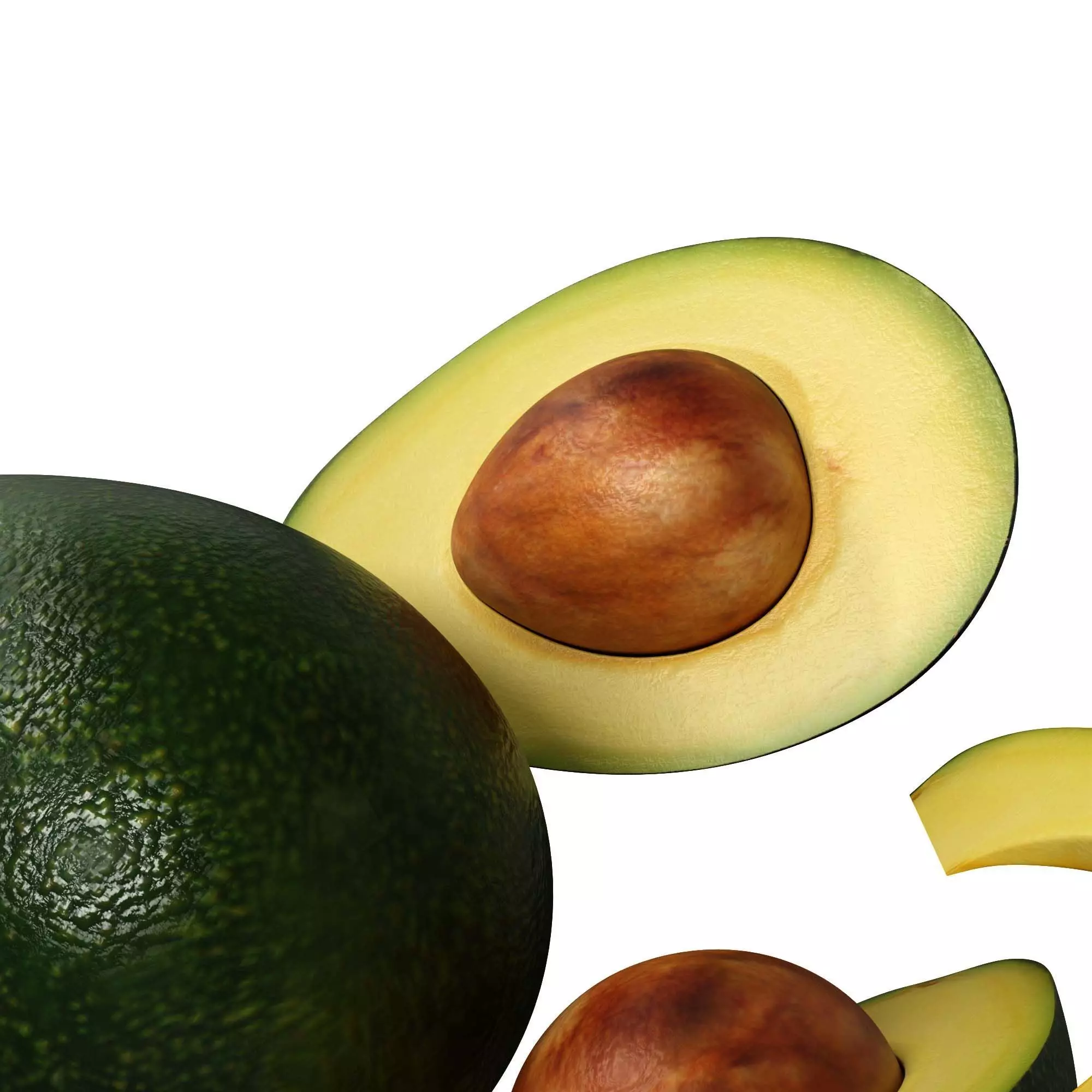 Avocado Low-poly 3D model_4