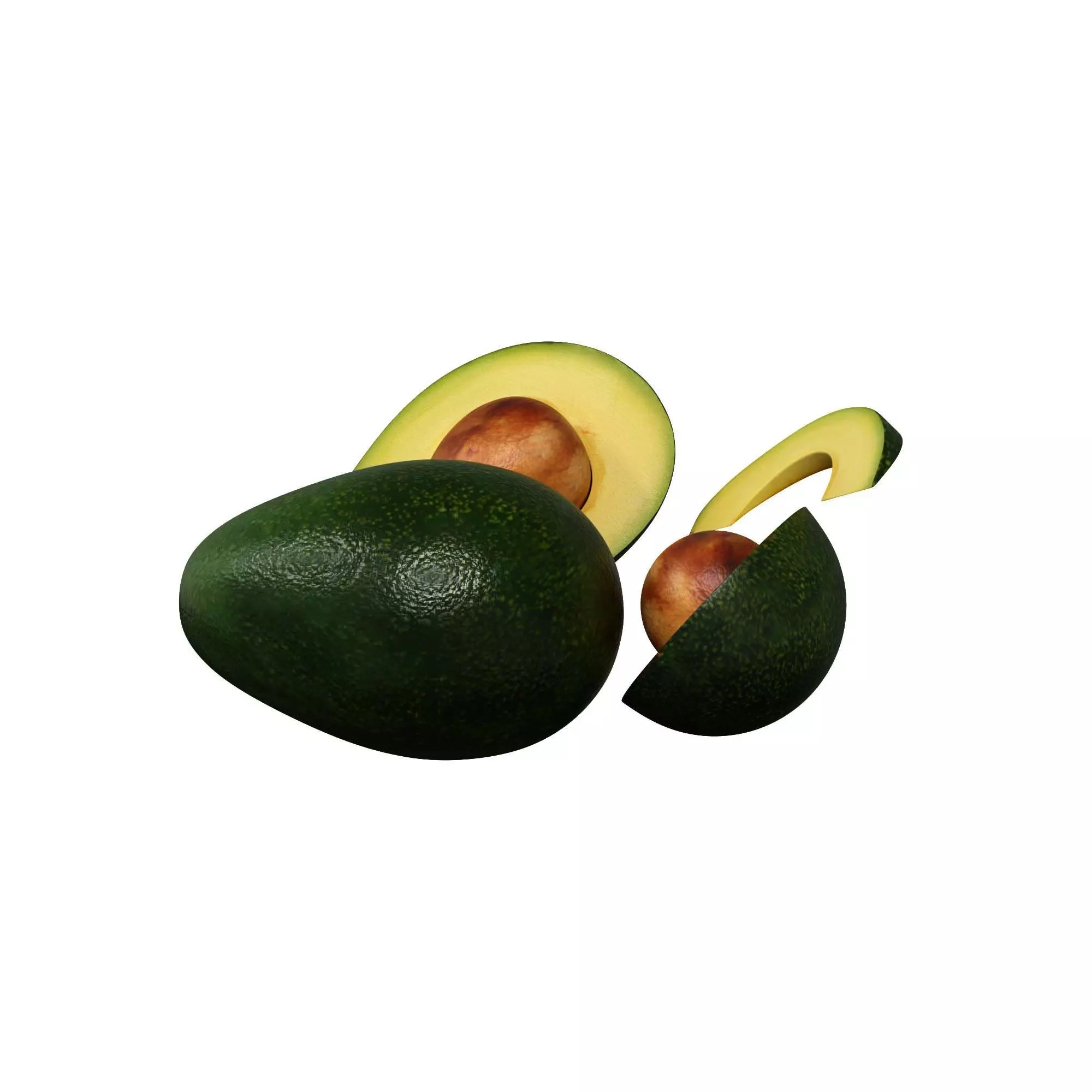 Avocado Low-poly 3D model_3