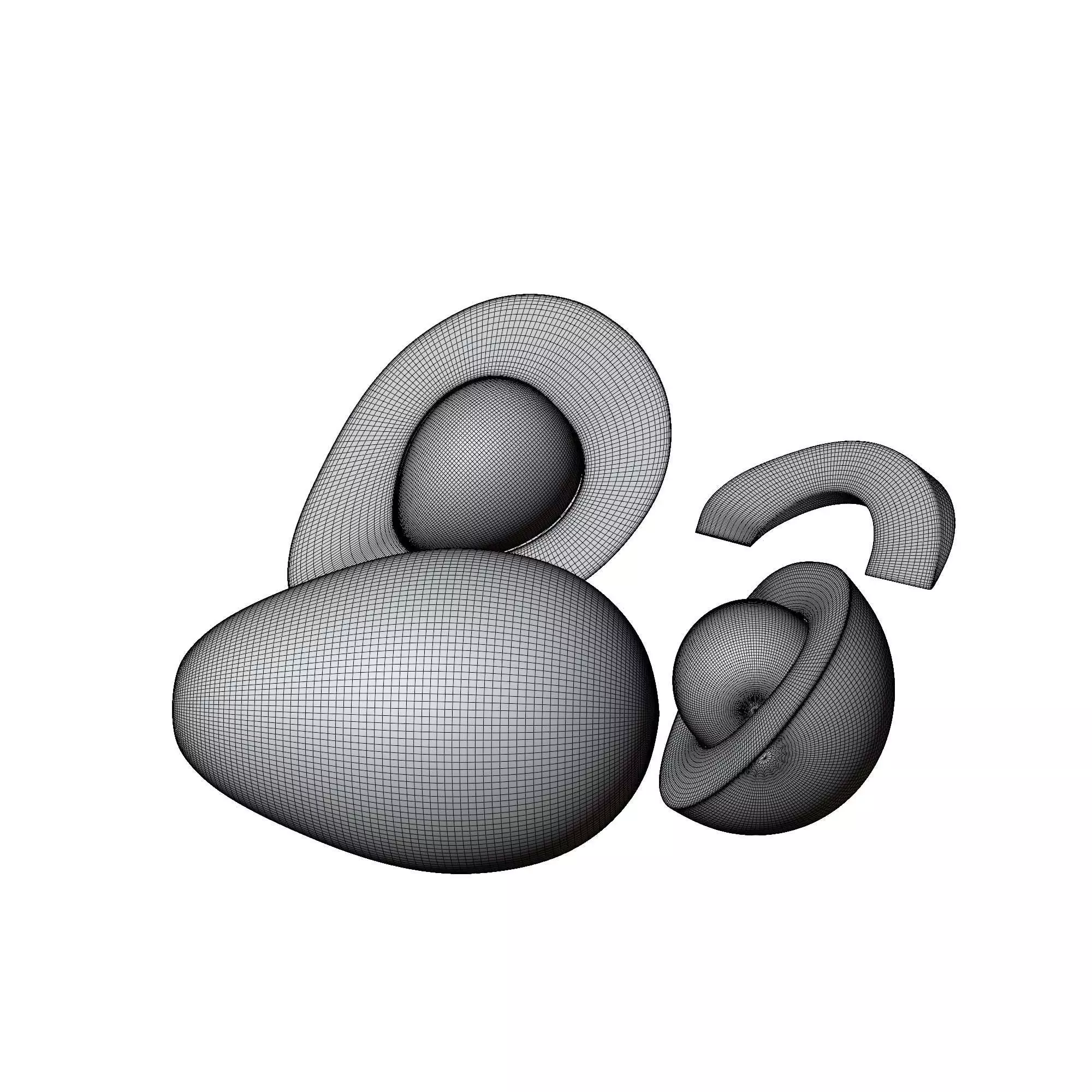Avocado Low-poly 3D model_5