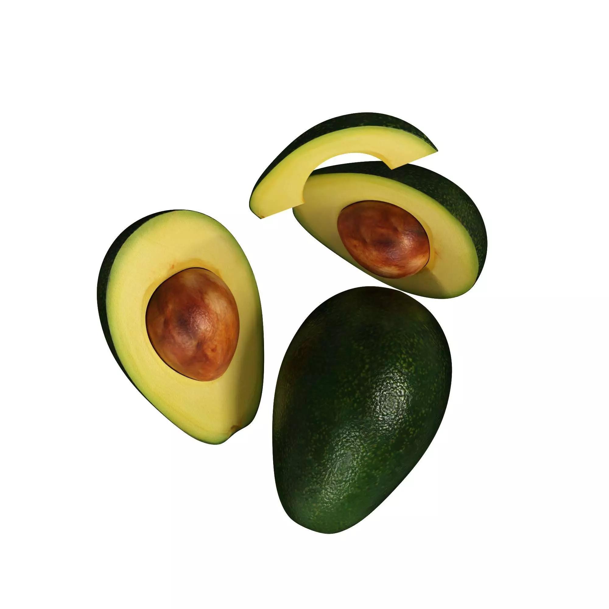 Avocado Low-poly 3D model_2