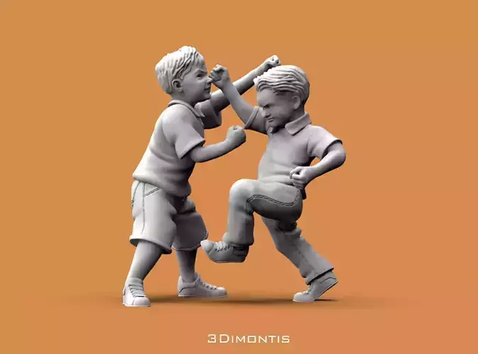 The boys are fighting